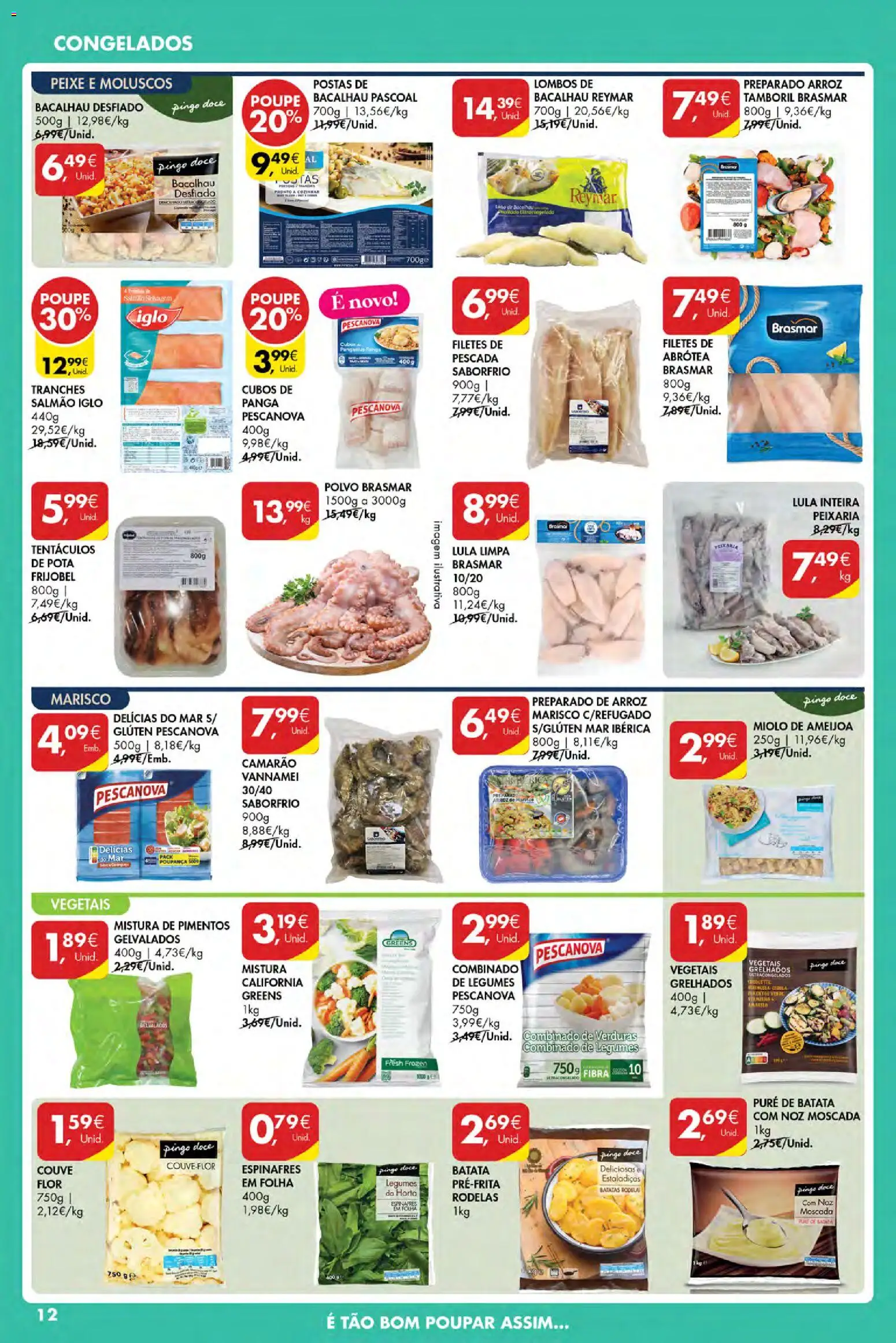 Pingo Doce Poupe Esta Semana Açores │ válido de 23.10.2025 | Página: 12 | Produtos: Pescada, Camarão, Salmão, Peixe