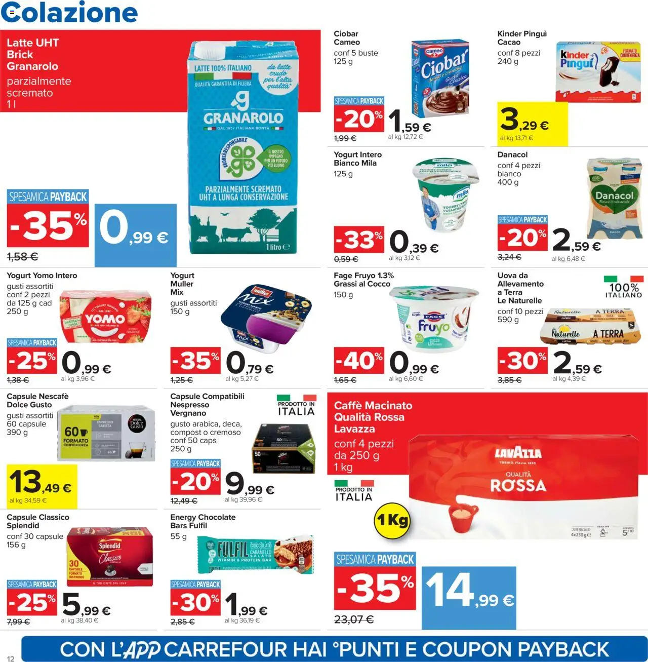 Volantino Carrefour del 23.10.2025 | Pagina: 12 | Prodotti: Caffè, Latte, Macinato, Terra