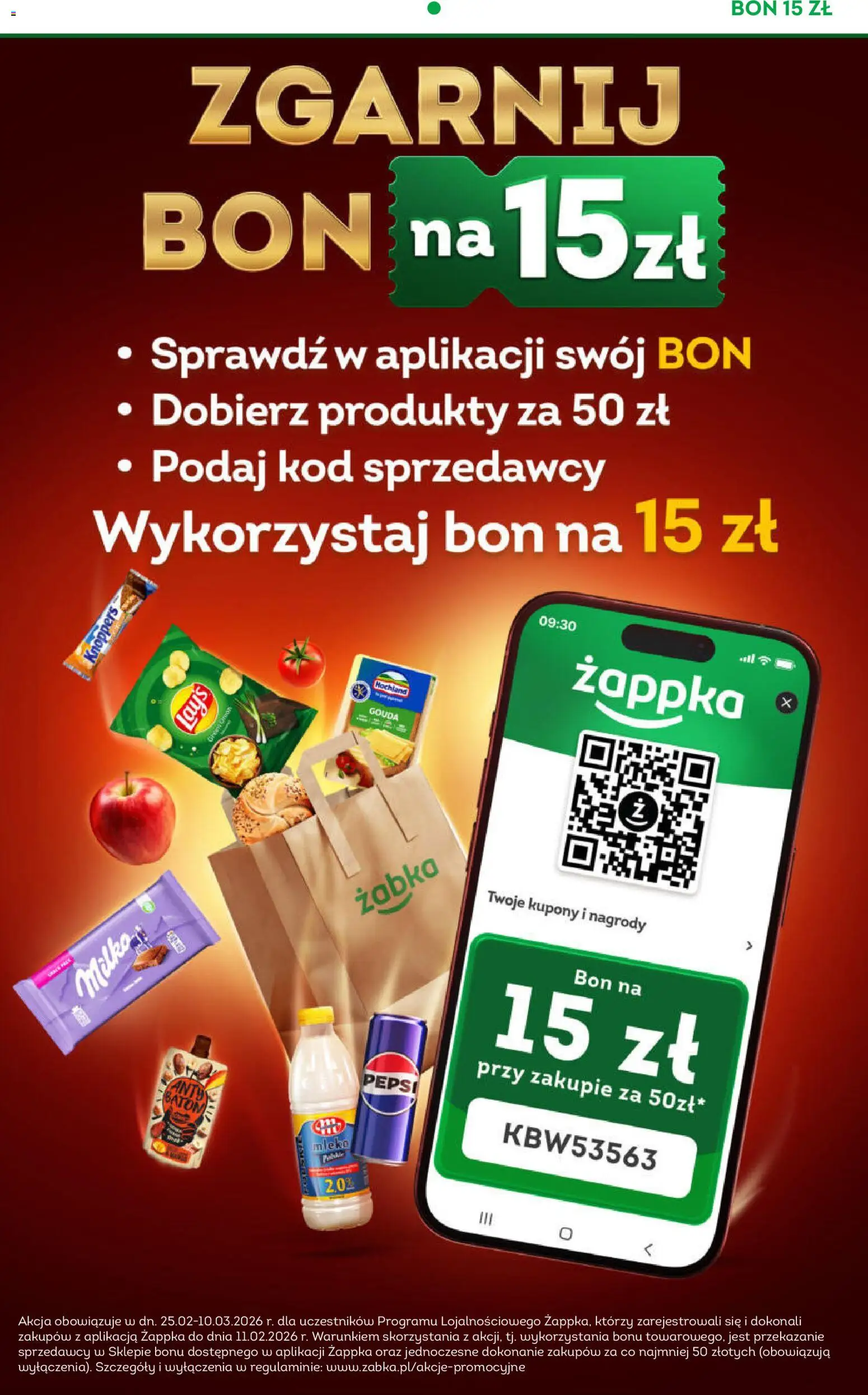 Żabka Gazetka od 25.02.2026 | Strona: 33 | Produkty: Knoppers, Pepsi, Baton, Mleko