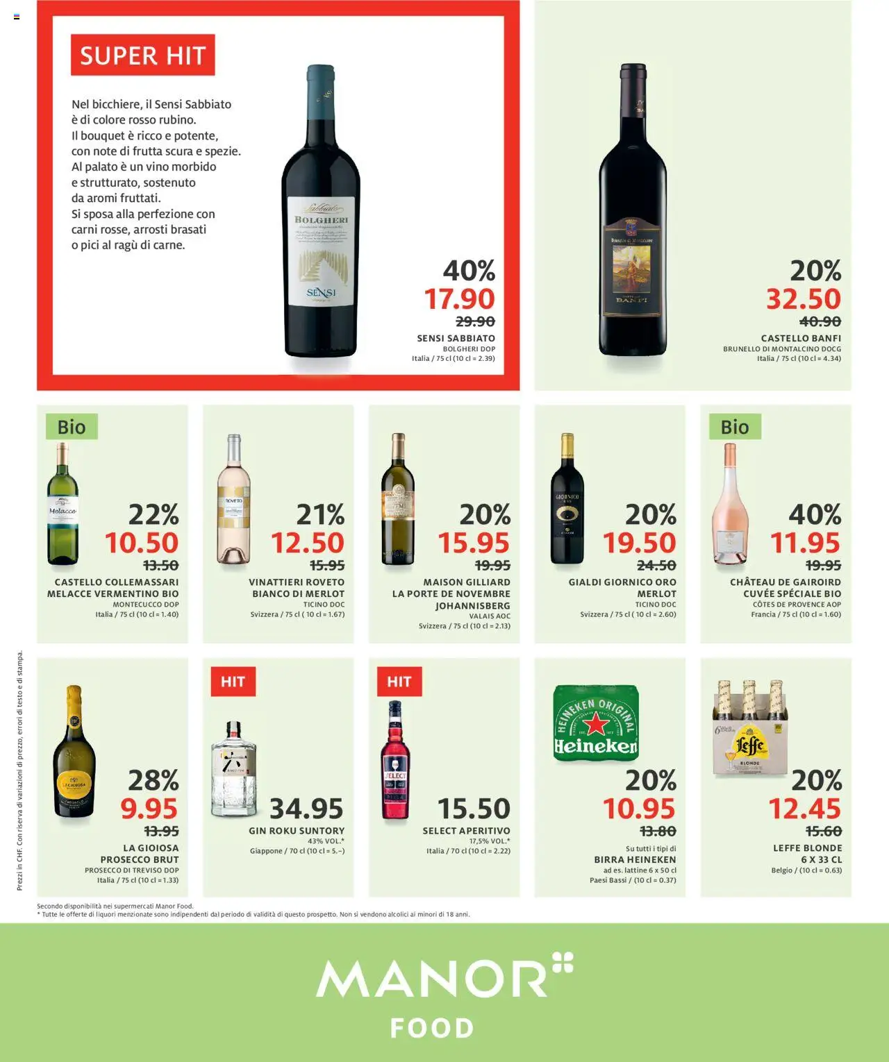 Manor Aktionen IT ab 12.08.2025 | Seite: 4 | Produkte: Merlot, Gin
