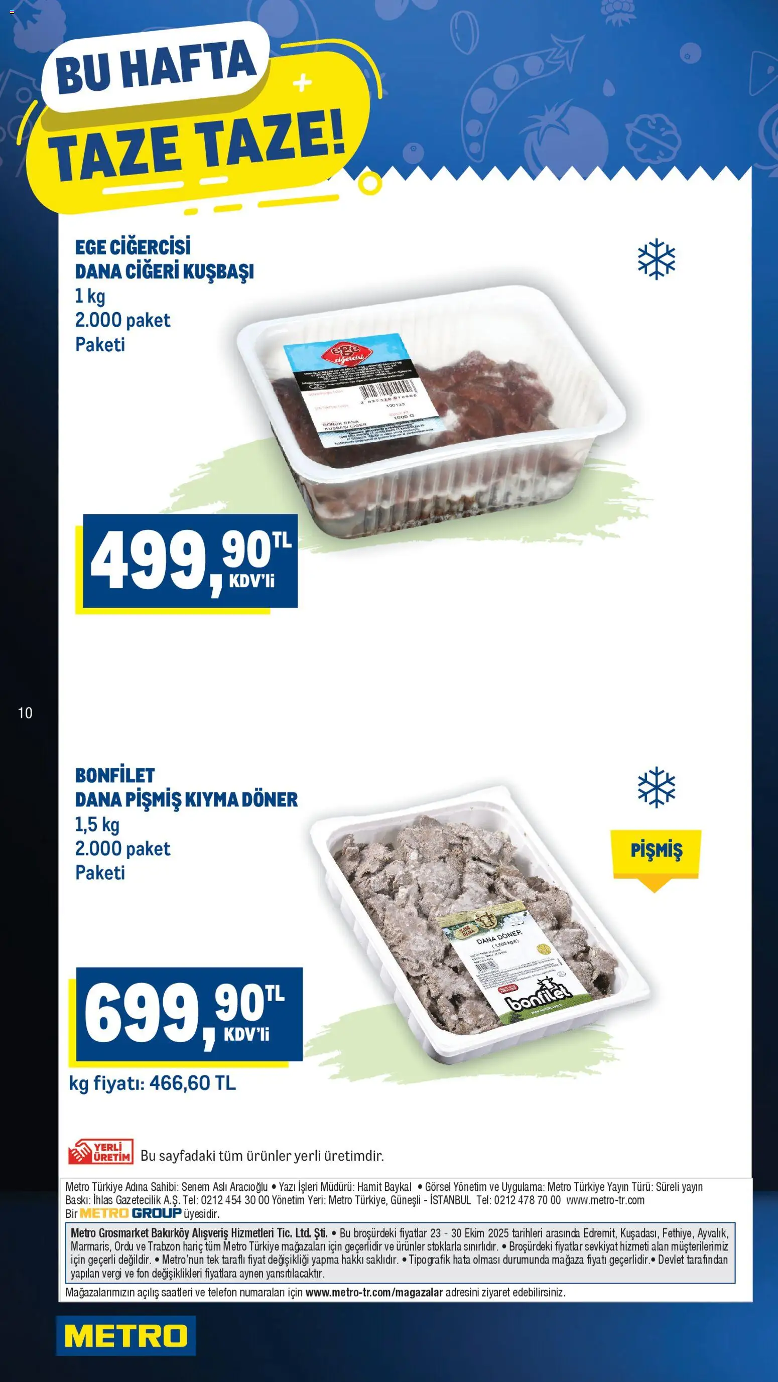 Metro Katalog - 23.10.2025 tarihinden itibaren geçerlidir | Sayfa: 10 | Ürünler: Döner, Kıyma, Telefon, Ciğer