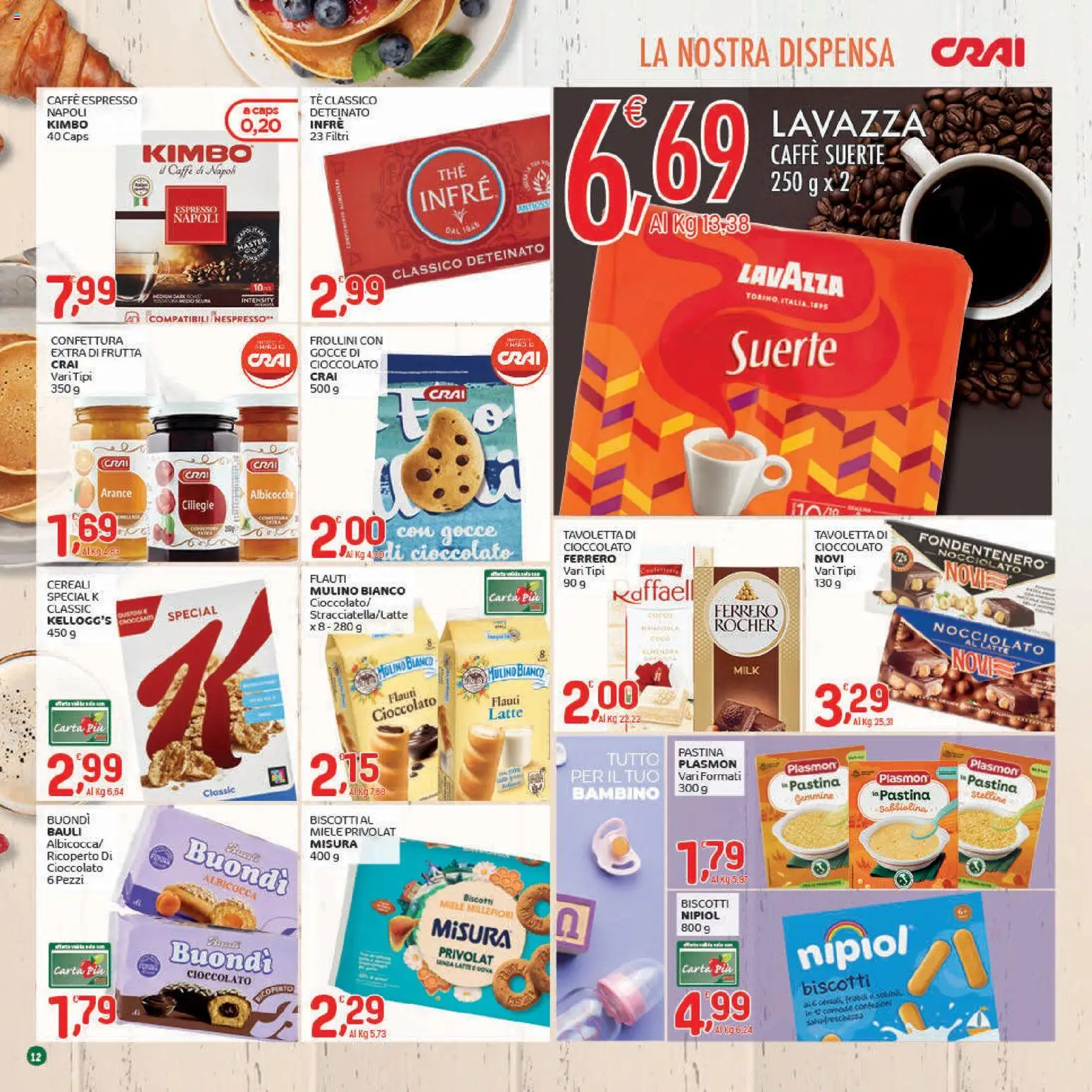 Volantino CRAI del 22.01.2026 | Pagina: 12 | Prodotti: Frutta, Latte, Albicocche, Frollini