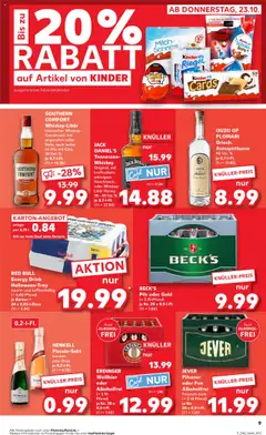 Kaufland Prospekt 	 ab 23.10.2025 gültig | Seite: 9 | Produkte: Red bull, Ouzo, Jever, Whiskey