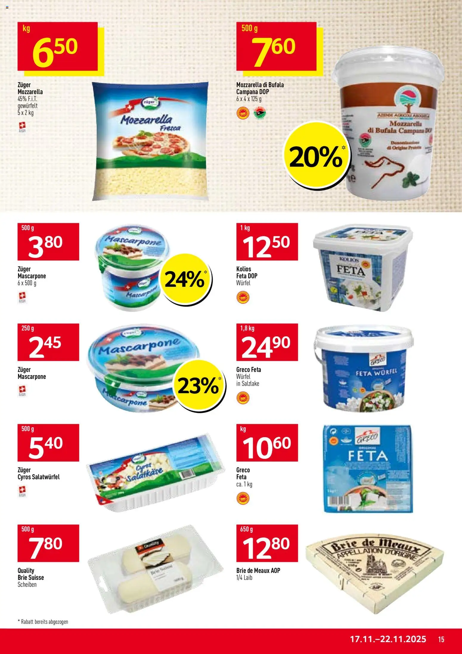 Prodega Aktionen – gültig ab 17.11.2025 | Seite: 15 | Produkte: Feta, Mascarpone