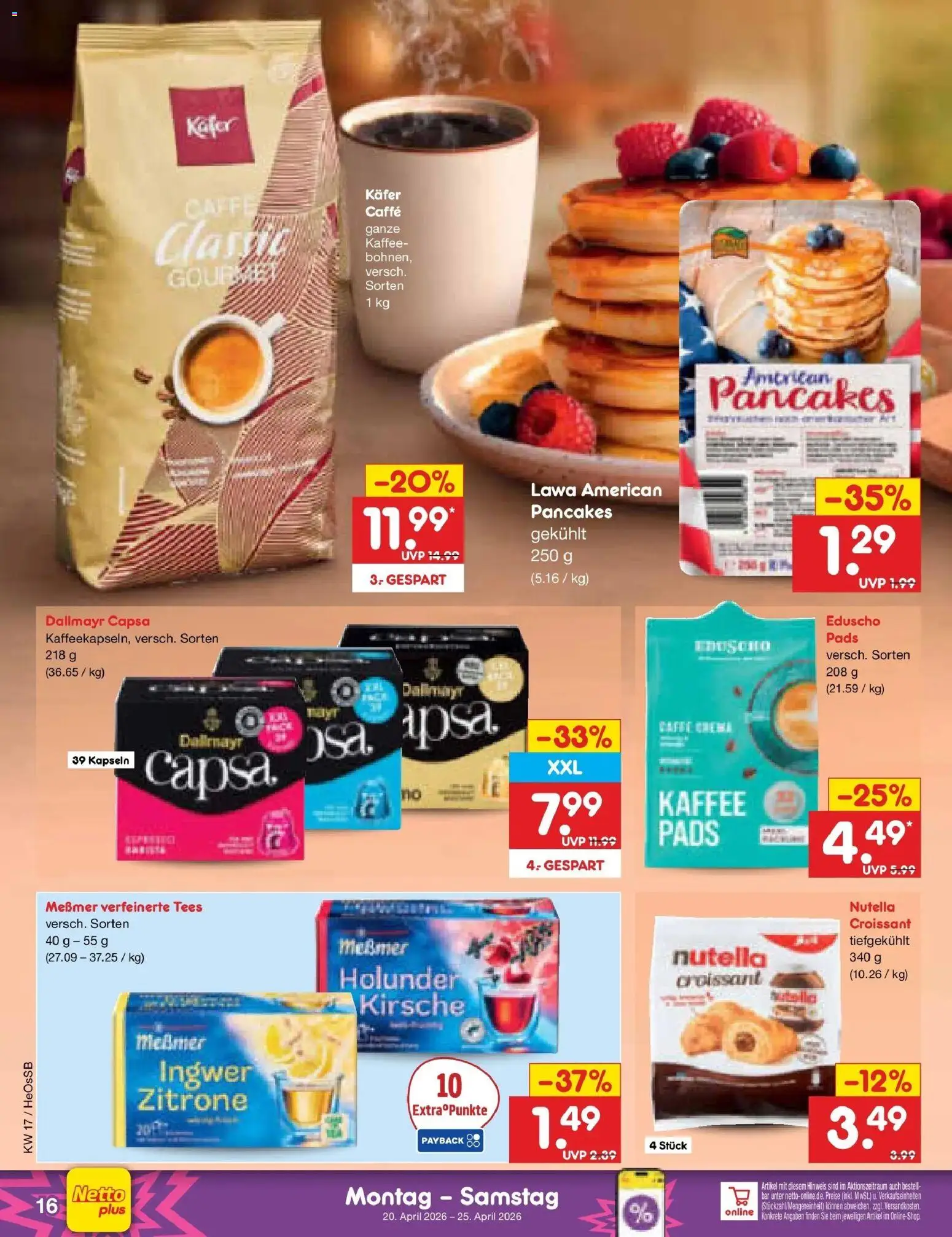 Netto Marken-Discount Prospekt Kröpelin	 – gültig ab 20.04.2026 | Seite: 18 | Produkte: Nutella, Dallmayr, Zitrone, Dallmayr capsa