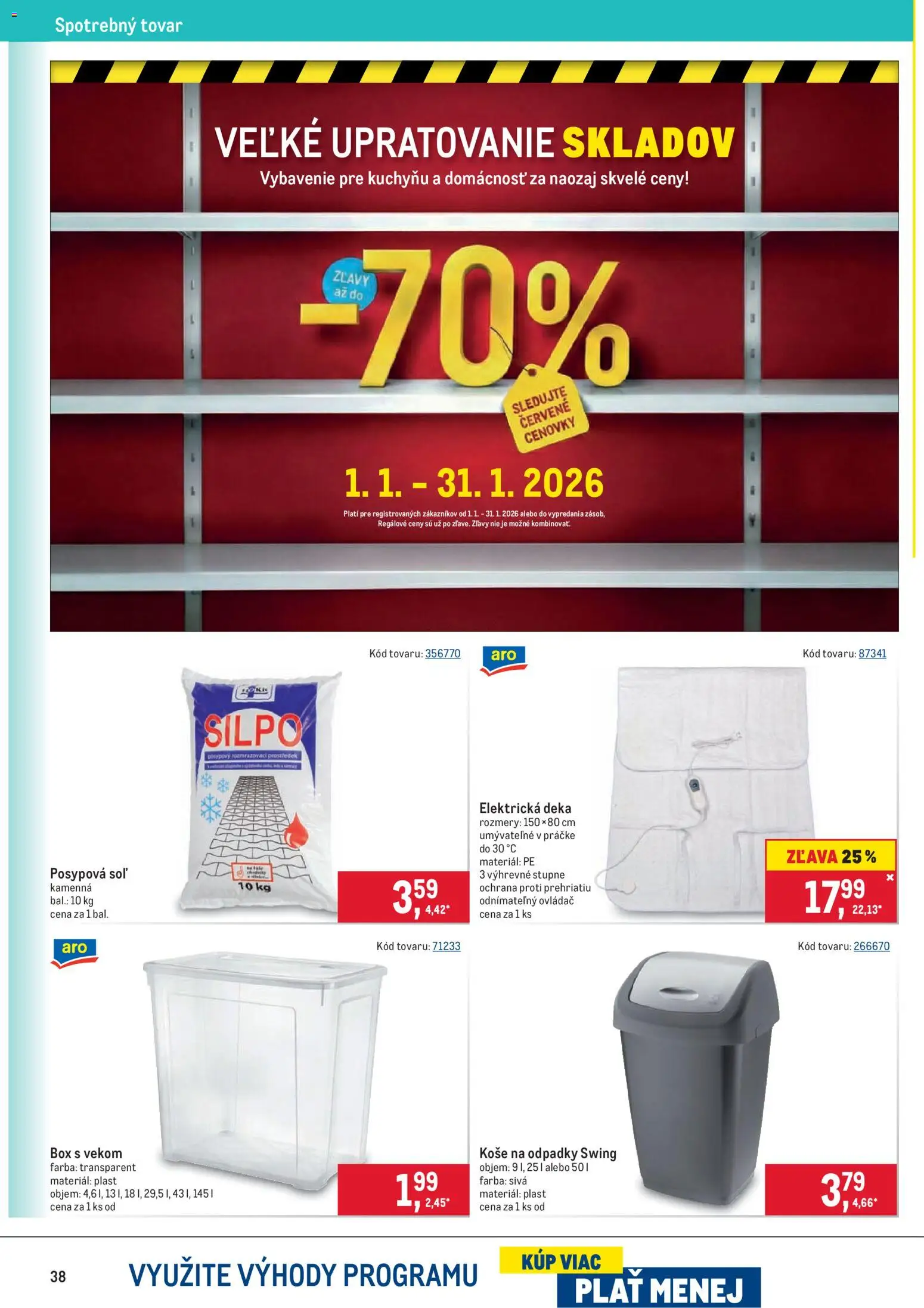 Nové Metro akcie – leták je platný od 14.01.2026 | Strana: 38 | Produkty: Soľ