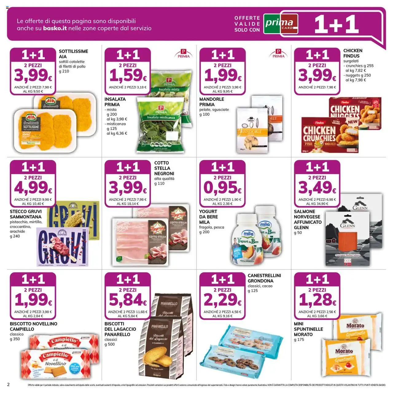 Volantino Basko del 03.06.2025 | Pagina: 2 | Prodotti: Yogurt, Biscotti, Pesca, Mandorle