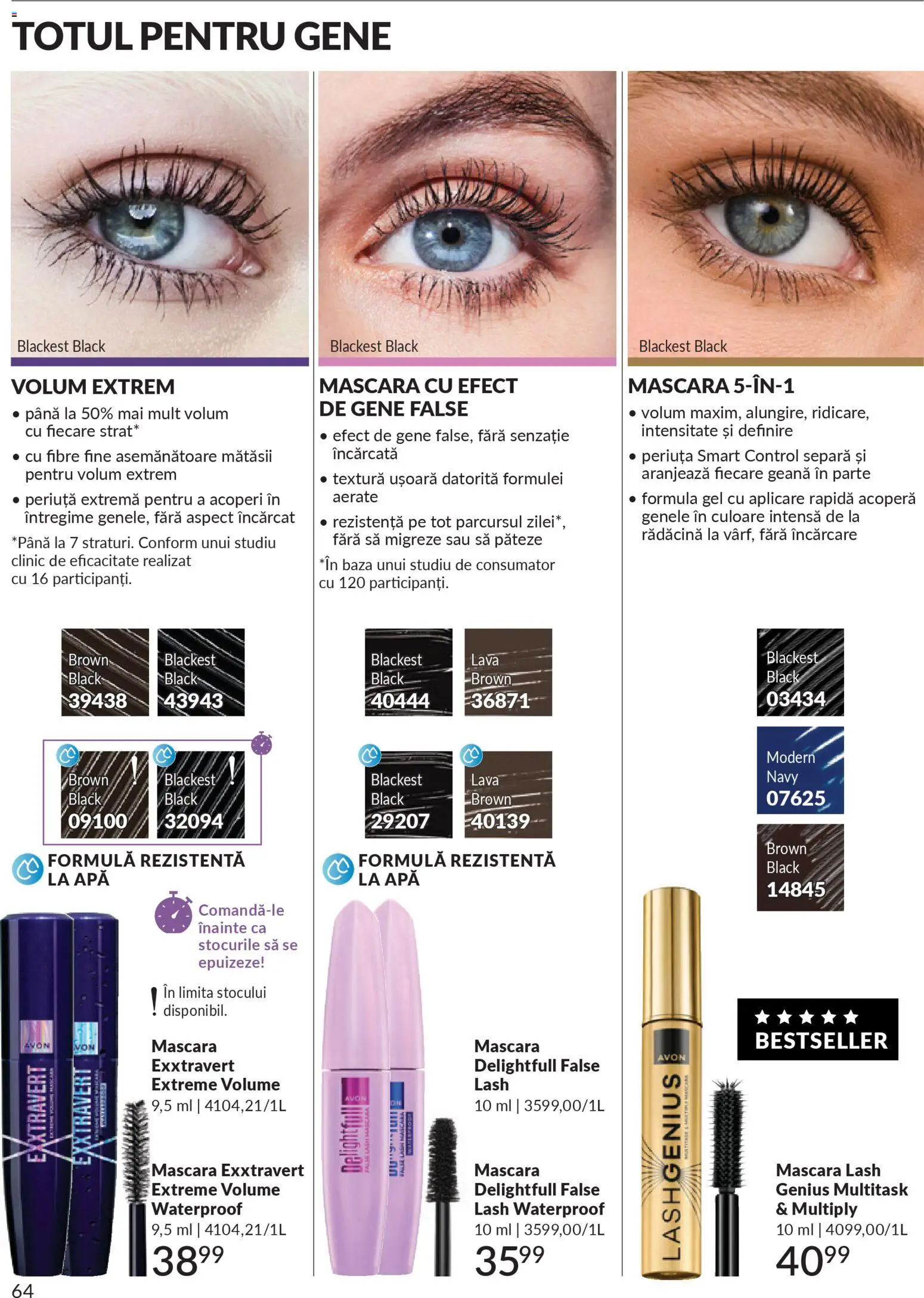Noul catalog Avon – valabil de la 01.03.2026 | Pagină: 66 | Produse: Mascara, Gene false, Apă