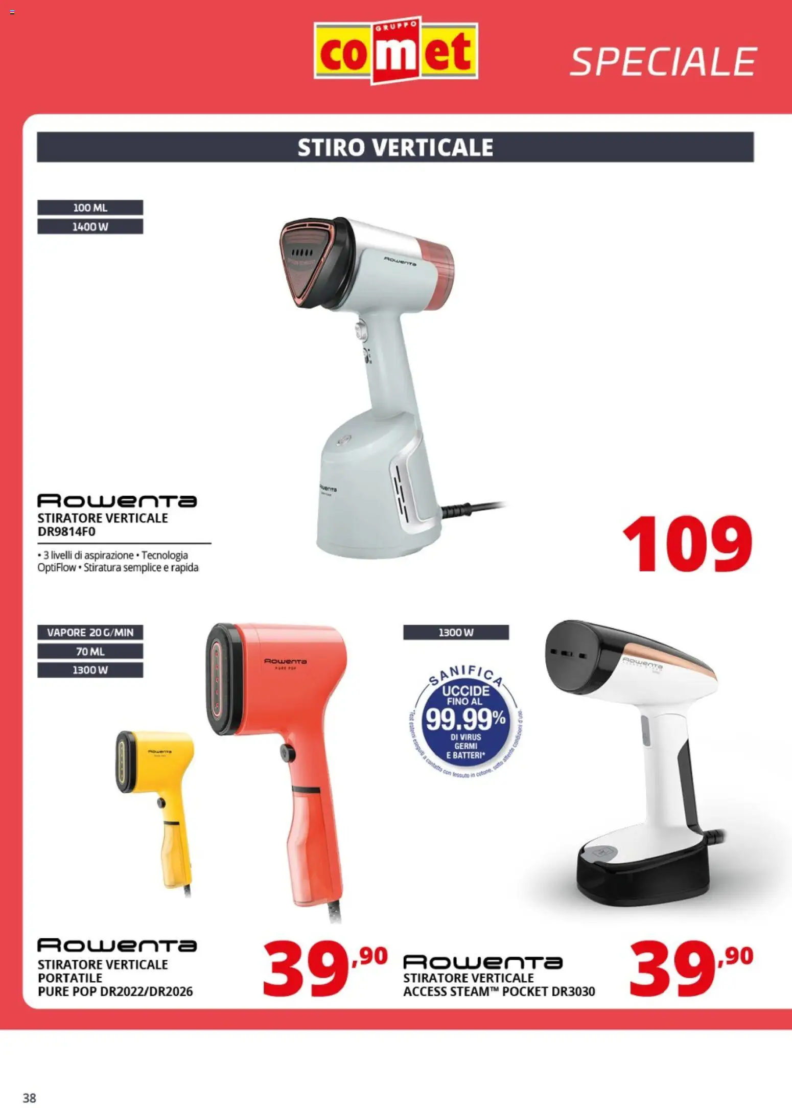 Volantino Comet del 20.03.2026 | Pagina: 38 | Prodotti: Stiratore verticale