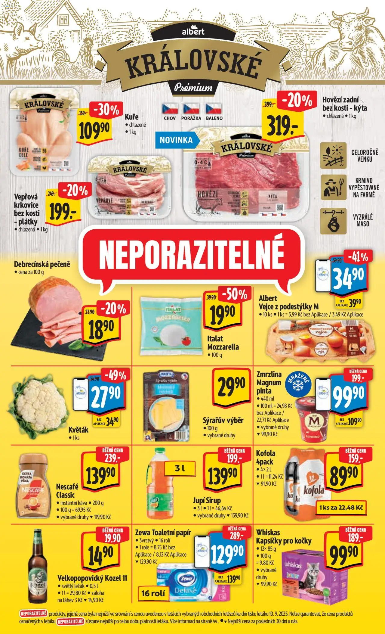 Albert leták - Strakonice od 22.09.2025 | Strana: 7 | Produkty: Whiskas, Hovězí zadní, Nescafé, Láhev