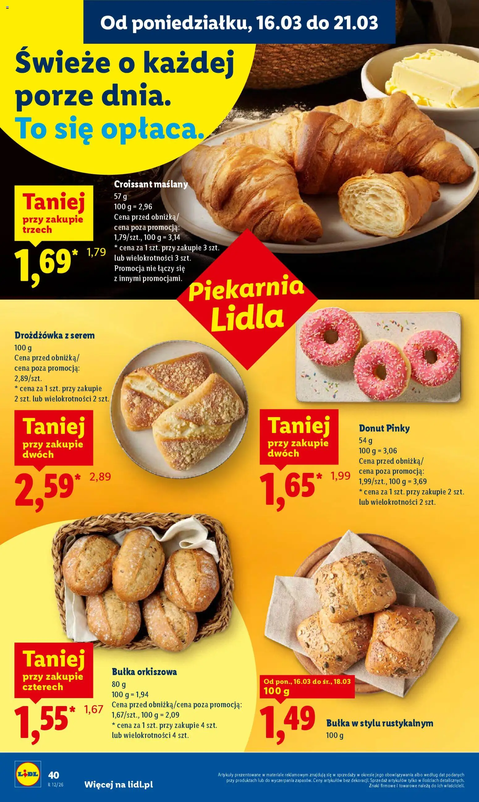Lidl Polsko leták od 16.03.2026 | Strana: 42 | Produkty: Donut, Croissant