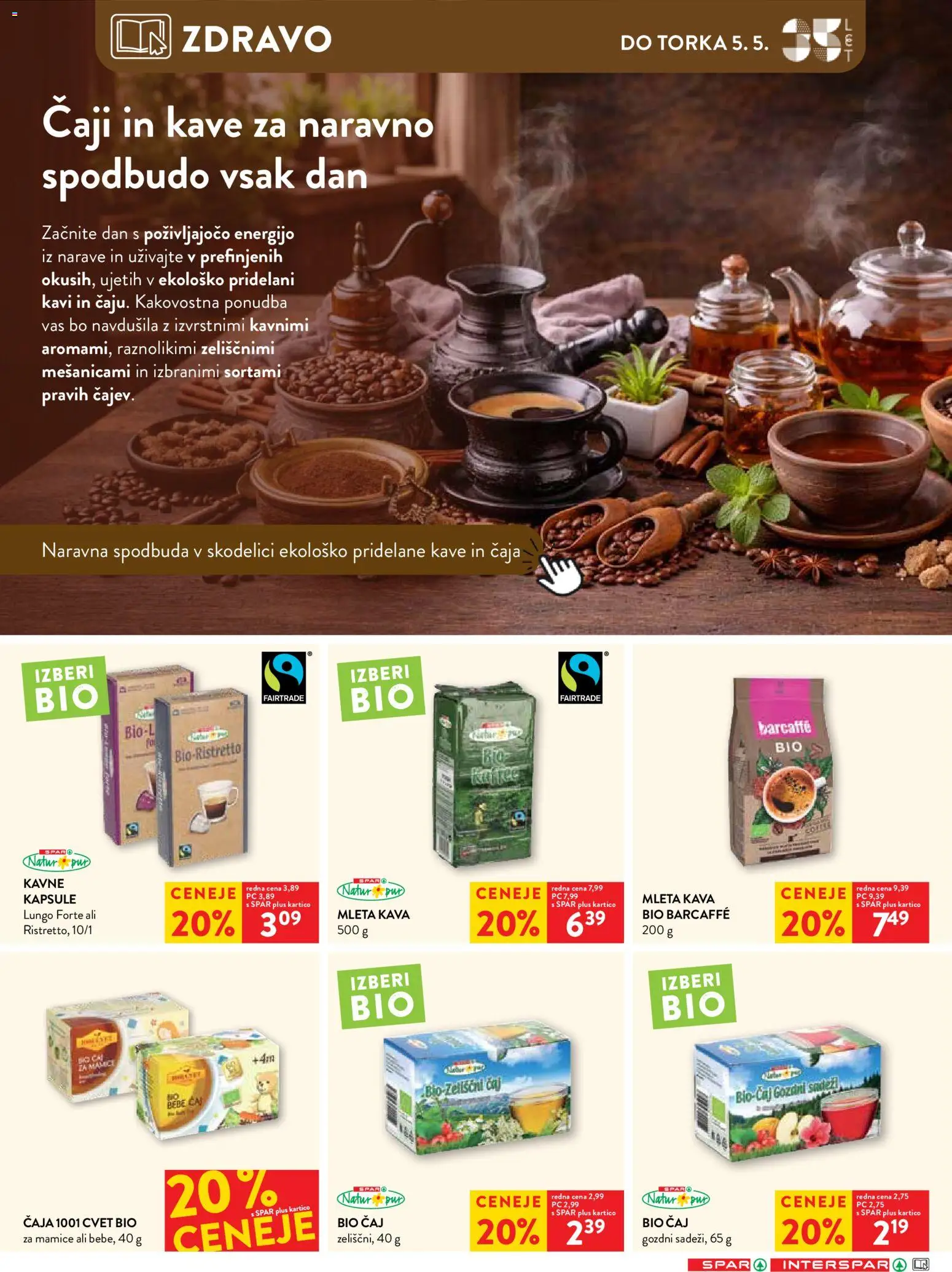 Novi Spar katalog ponudbe – veljaven od 29.04.2026 | Stran: 20 | Izdelki: Kava, Caj