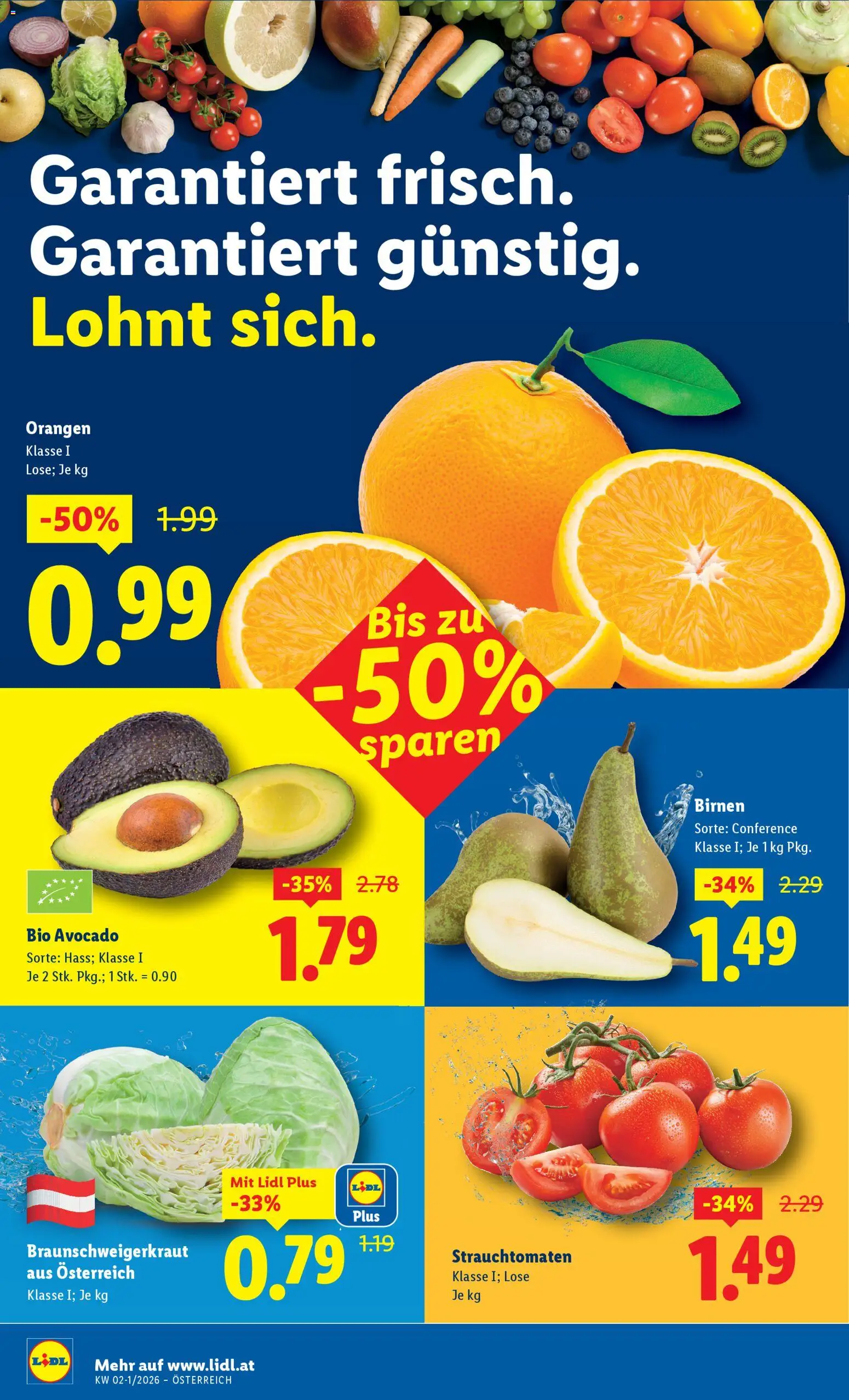 Lidl Altenmarkt im Pongau, St. Johann im Pongau, Zell am See gültig ab 02.01.2026 | Seite: 34 | Produkte: Avocado, Orangen