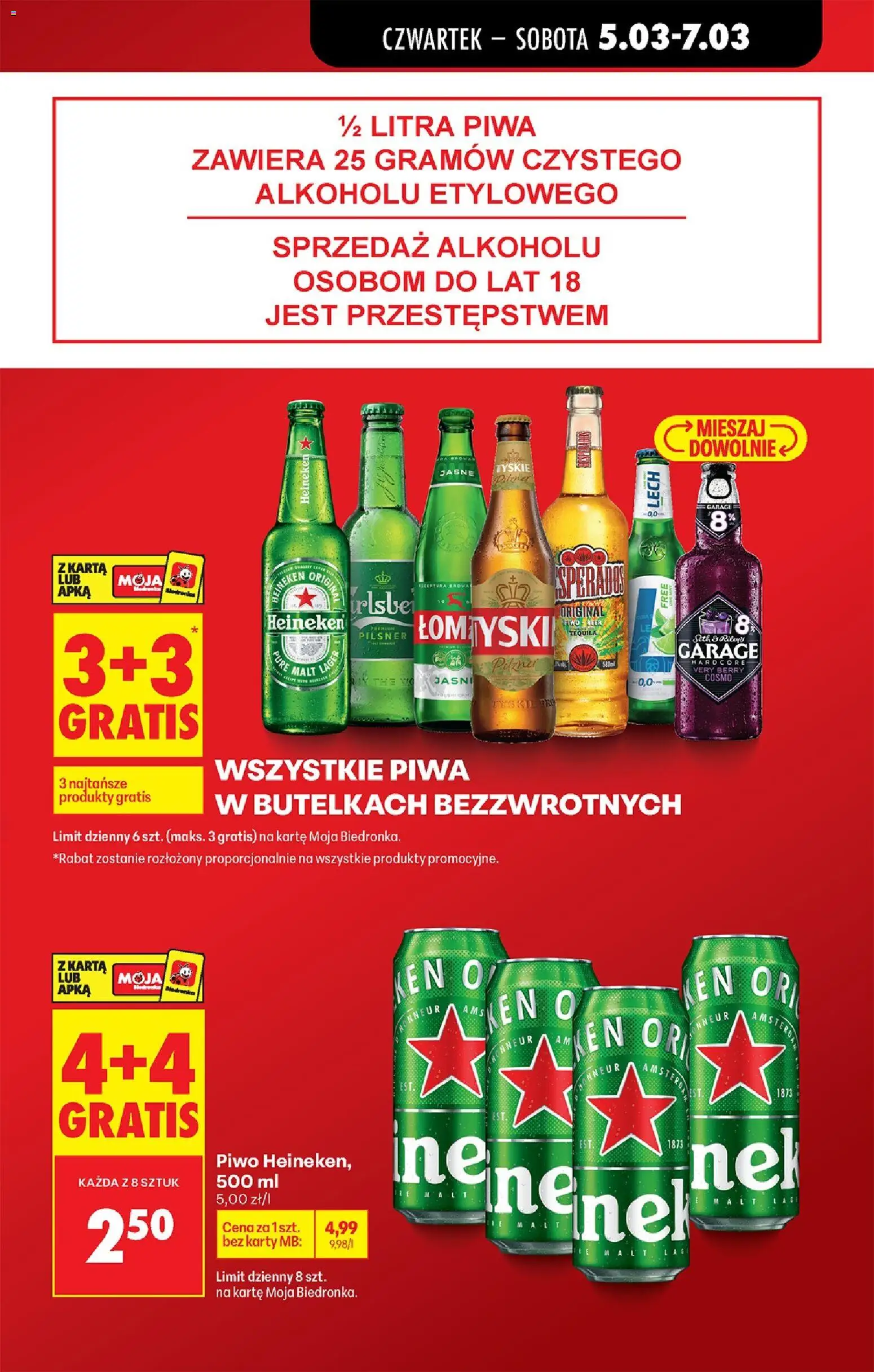 Biedronka Polsko leták - Od czwartku od 05.03.2026 | Strana: 25 | Produkty: Heineken, Pilsner, Tequila, Karty