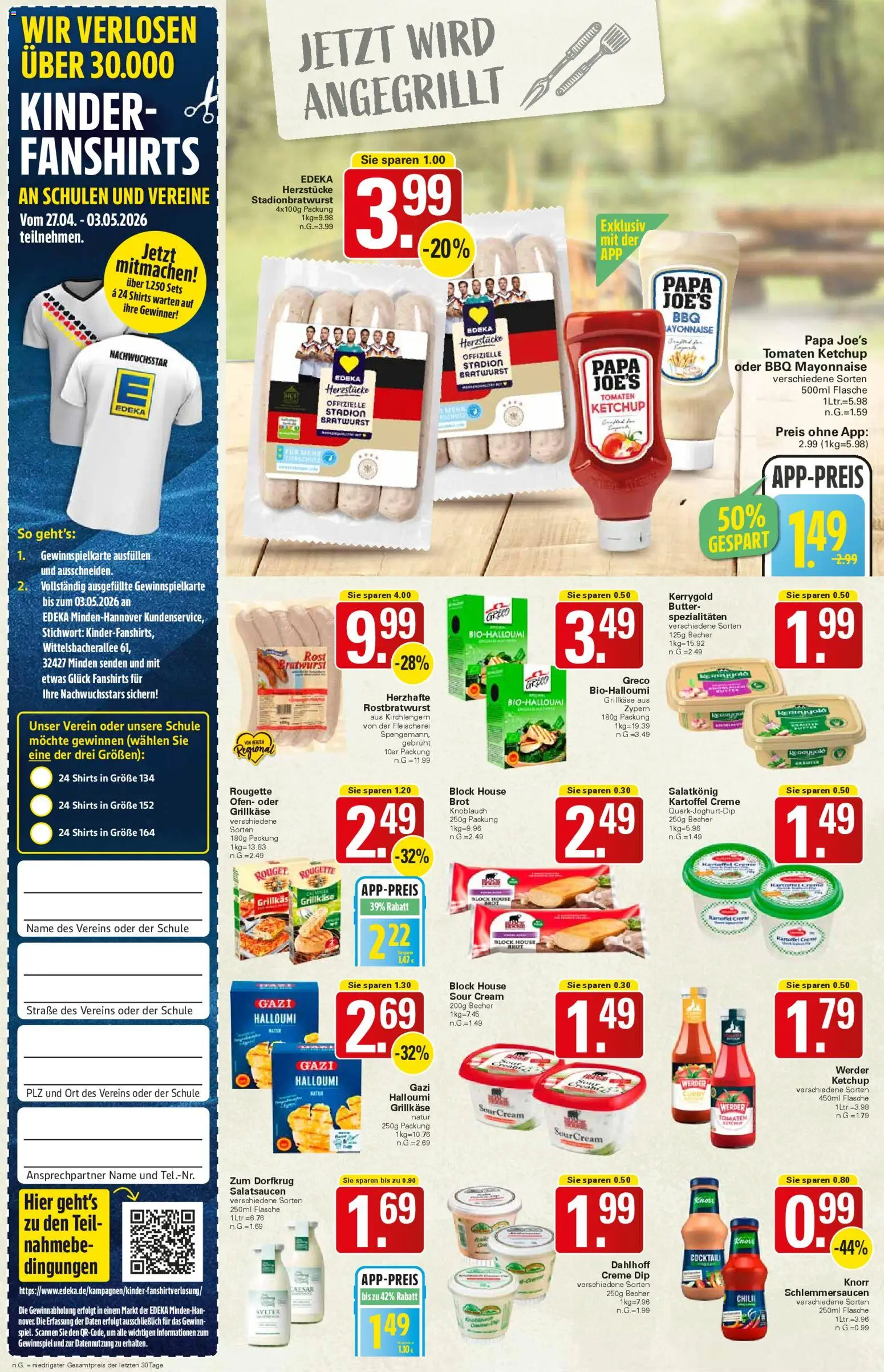 WEZ Prospekt 	 – gültig ab 27.04.2026 | Seite: 2 | Produkte: Bratwurst, Knorr, Brot, Ketchup