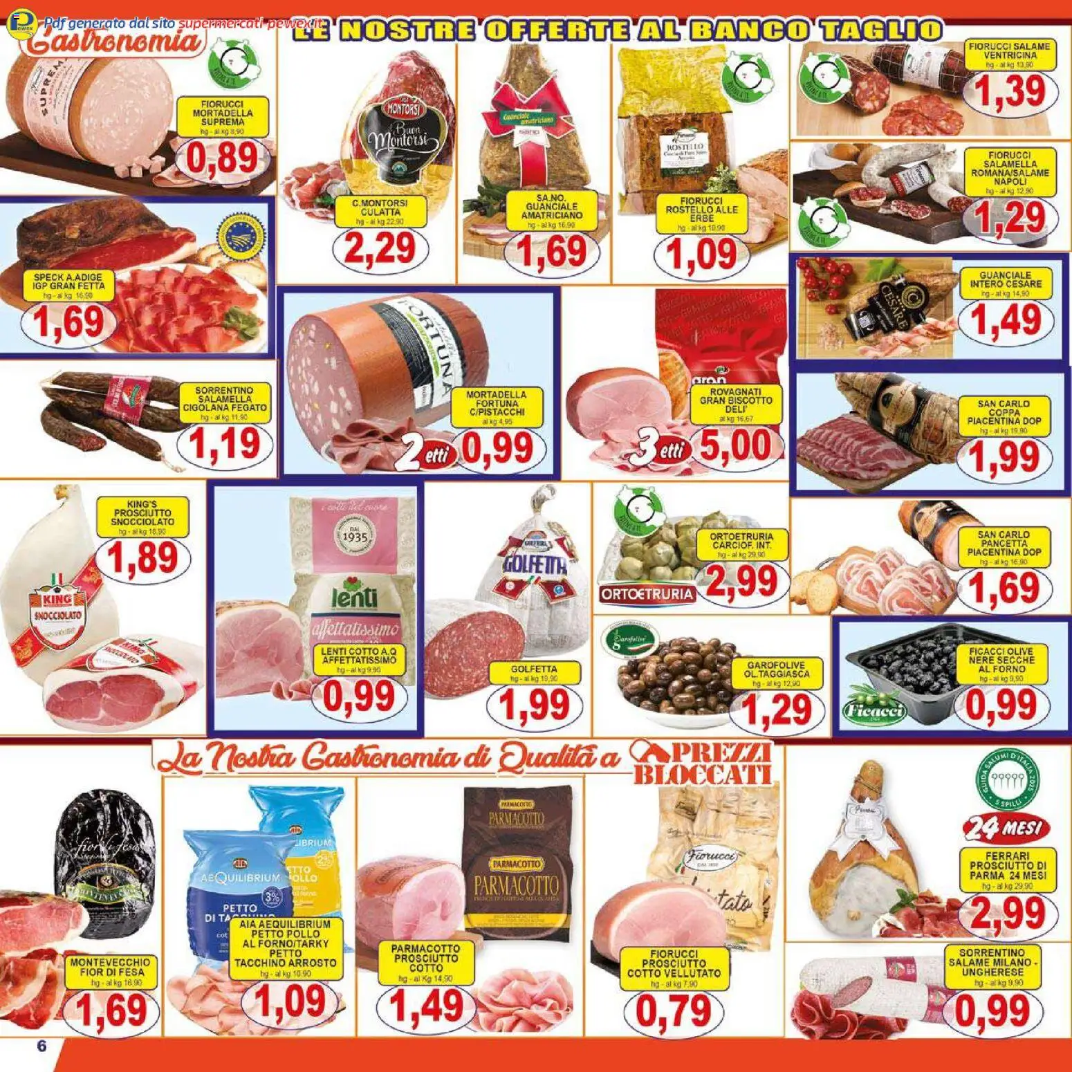 Volantino Pewex del 26.01.2026 | Pagina: 6 | Prodotti: Speck, Prosciutto, Forno, Guanciale