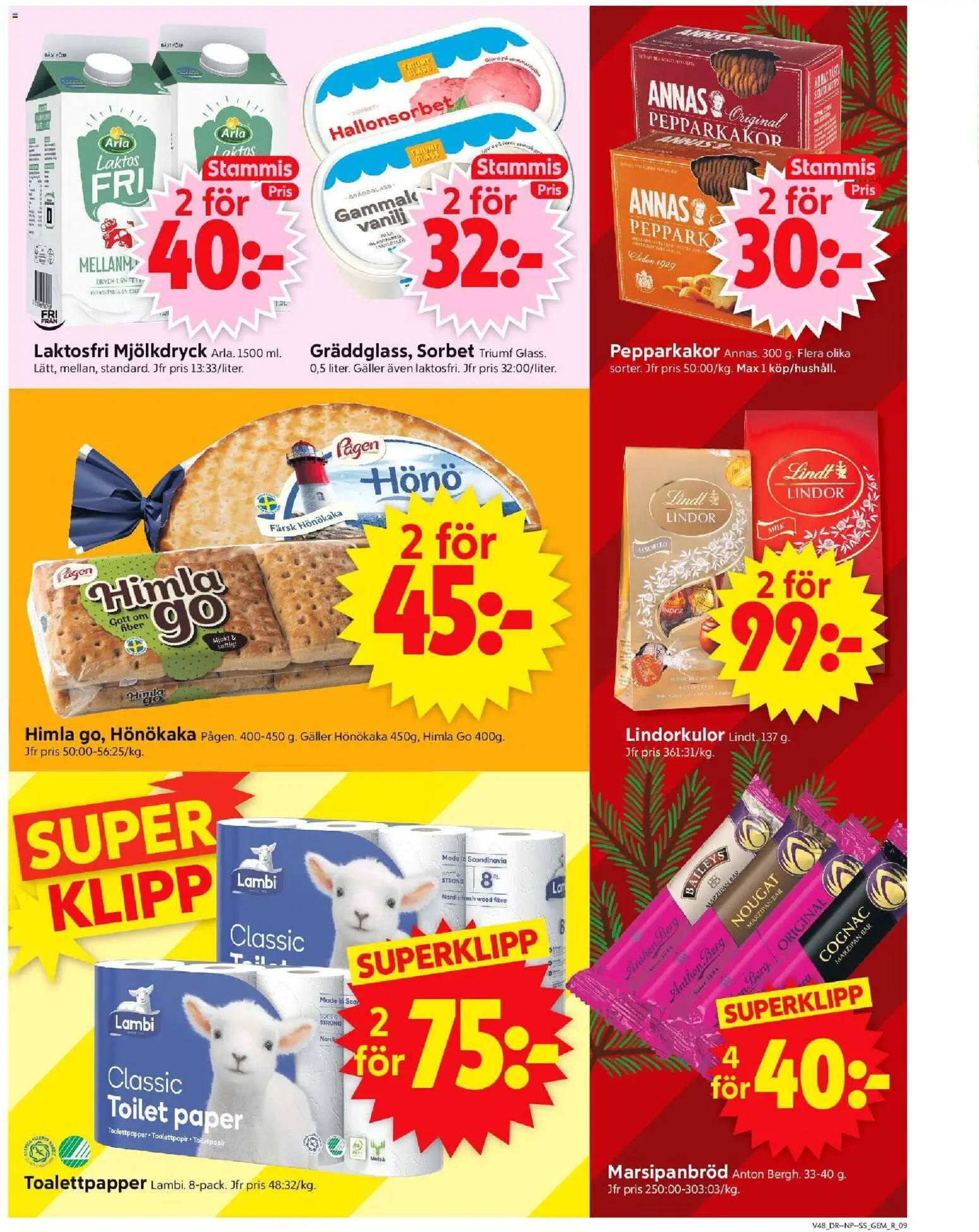 ICA Supermarket reklamblad aktuell från 24.11.2025 | Sida: 11 | Produkter: Gem, Hönökaka, Toalettpapper, Galler
