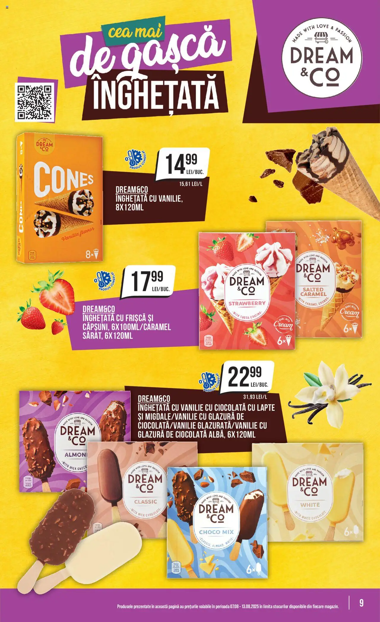 Catalog Mega Image – valabil de la 07.08.2025 | Pagină: 9 | Produse: Lapte, Ciocolată, Frișcă, Înghețată
