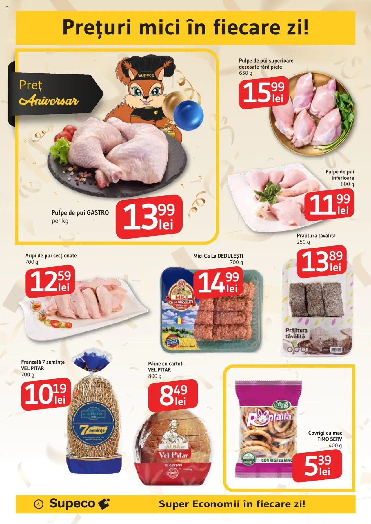 Noul catalog Supeco – valabil de la 04.09.2025 | Pagină: 4 | Produse: Mici, Prăjitură, Semințe, Pâine