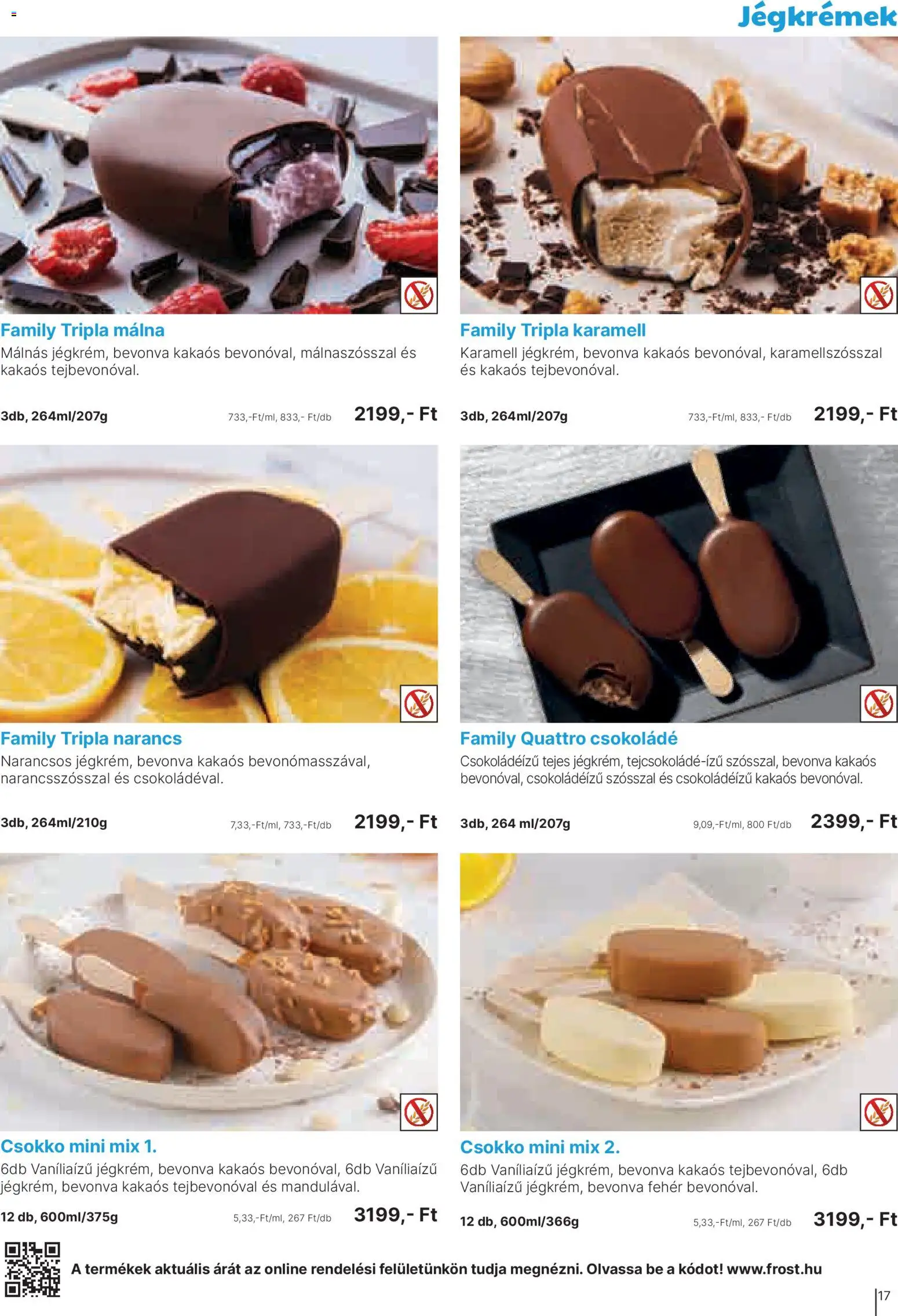 Family Frost akciós ujság - amely érvényes a következő dátumtól: 01.04.2026 | Oldal: 17 | Termékek: Málna, Csokoládé, Narancs