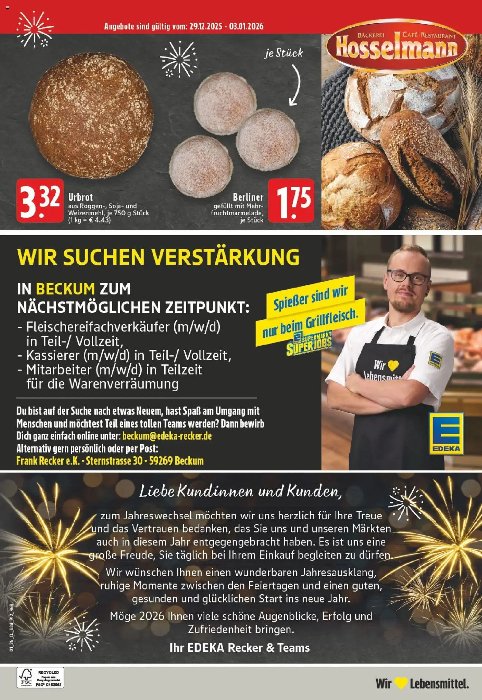 Edeka prospekt Beckum - Neubeckum	 – gültig ab 28.12.2025 | Seite: 26 | Produkte: Berliner, Bäckerei