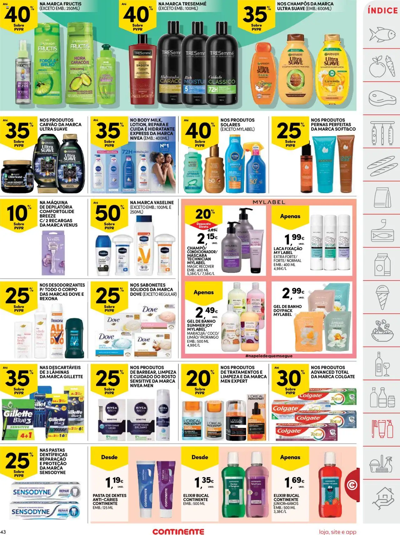 Continente folheto │ válido de 30.09.2025 | Página: 43 | Produtos: Shampoo, Pasta de dentes, Leite, Banho
