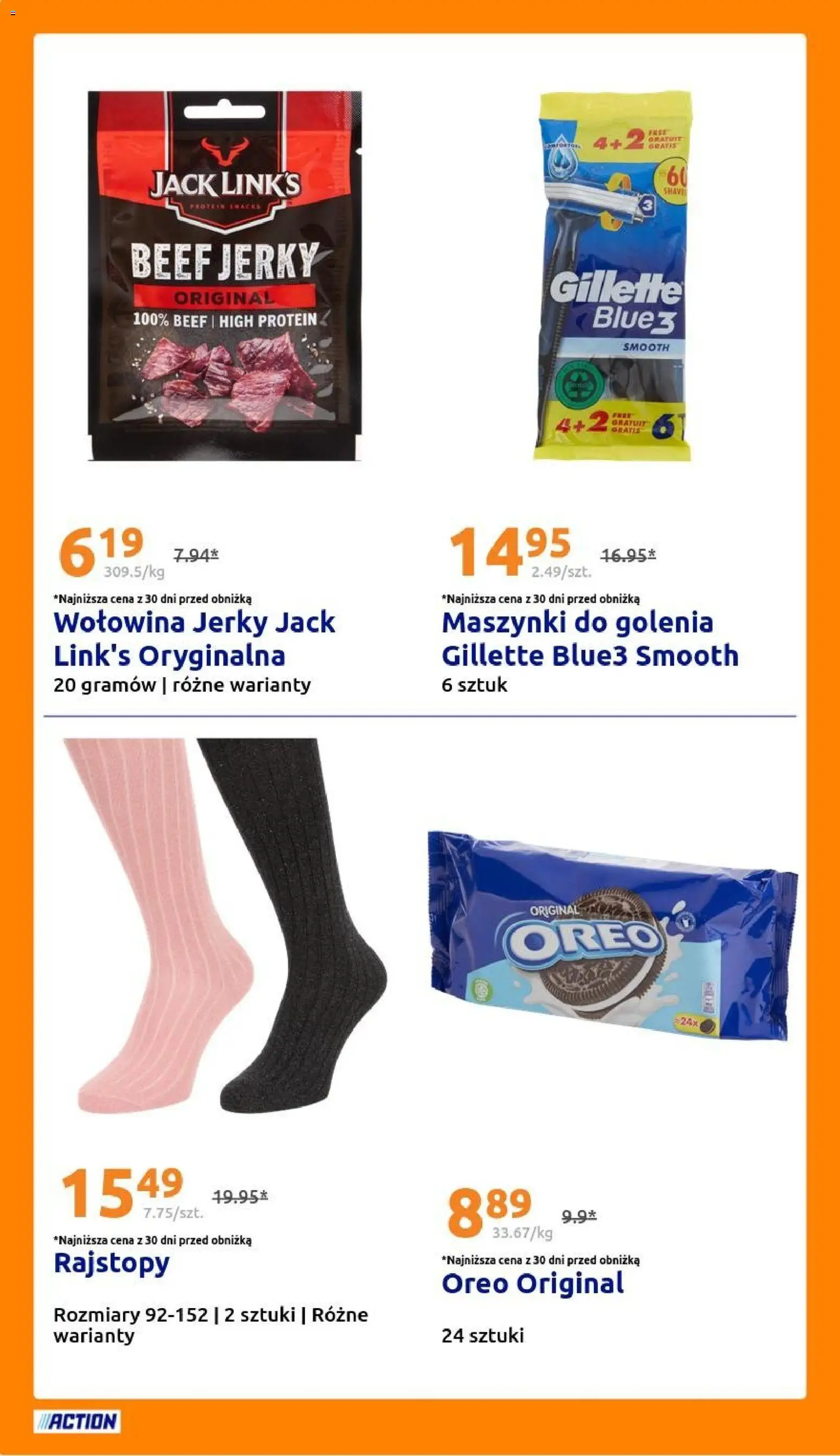 Action Gazetka od 24.12.2025 | Strona: 20 | Produkty: Gillette, Rajstopy, Maszynki do golenia, Wołowina