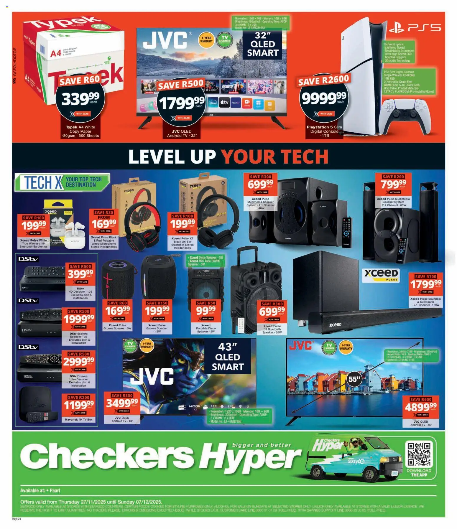 New Checkers catalogue – valid from 27.11.2025 | Page: 24 | Products: Audio, Cable, Subwoofer, Paper