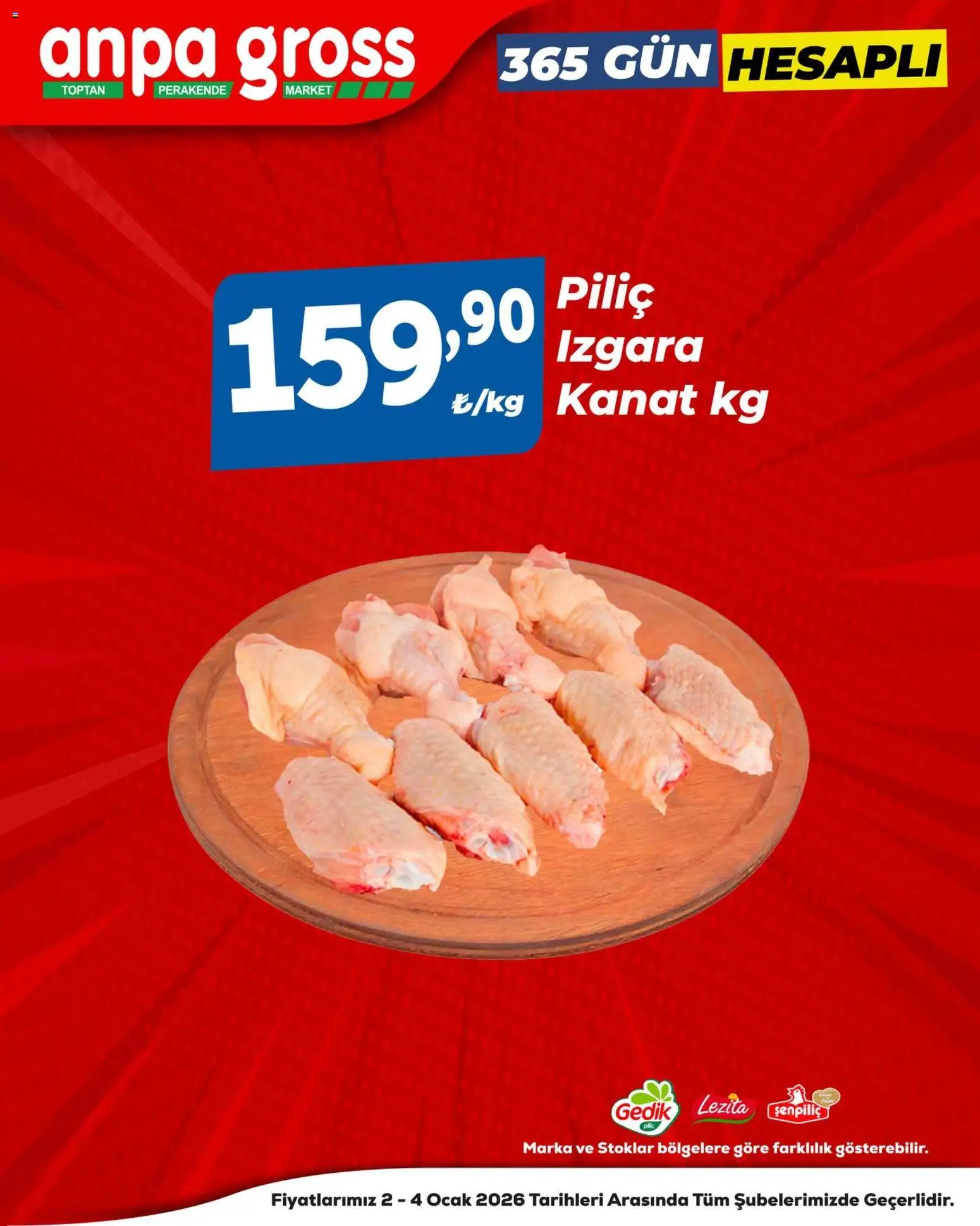 Anpa Gross Piliçte Tazelik - 02.01.2026 tarihinden itibaren geçerlidir | Sayfa: 7 | Ürünler: Piliç, Ocak, Izgara