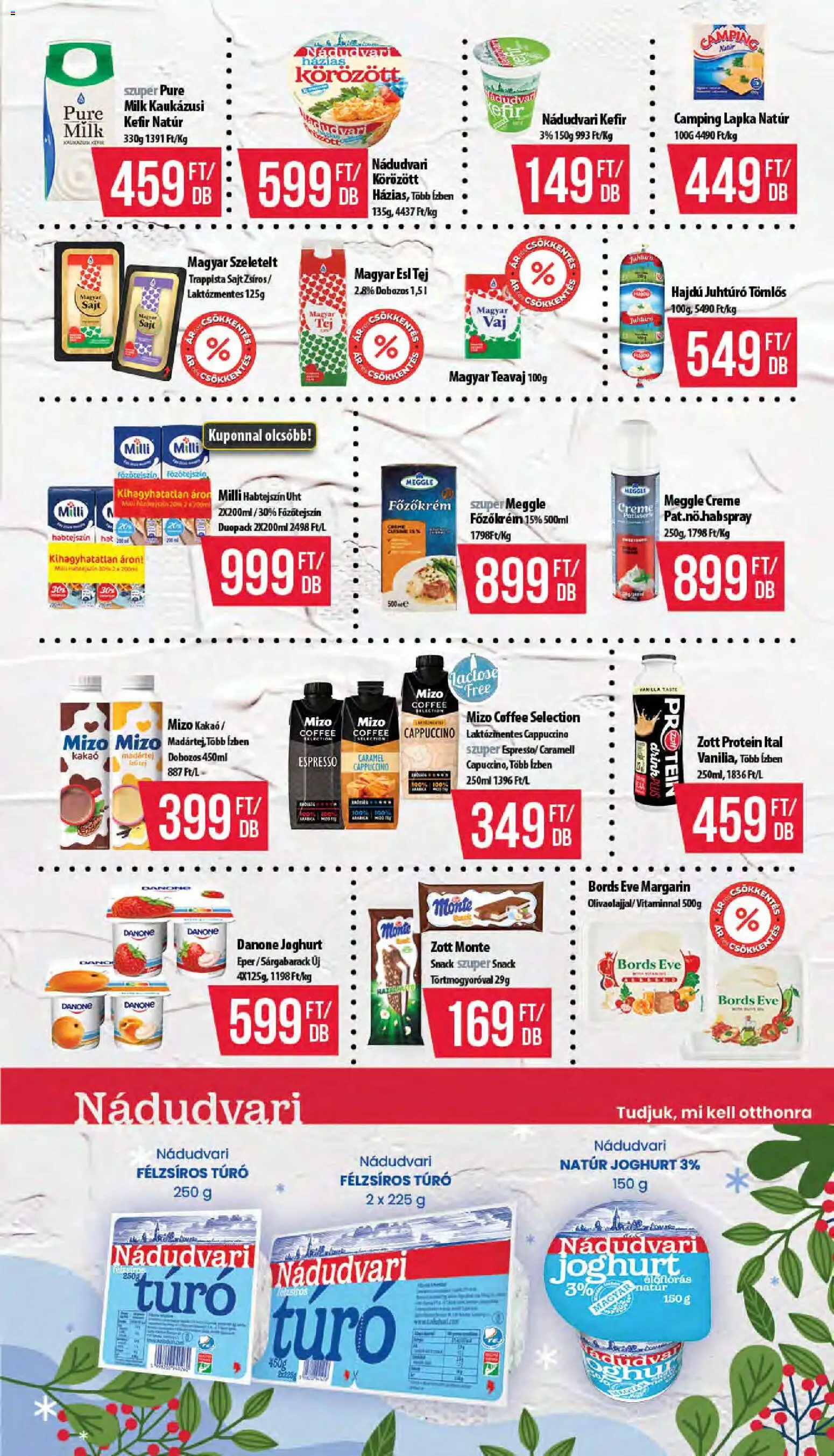 COOP akciós ujság - amely érvényes a következő dátumtól: 11.12.2025 | Oldal: 5 | Termékek: Körözött, Cappuccino, Margarin, Protein