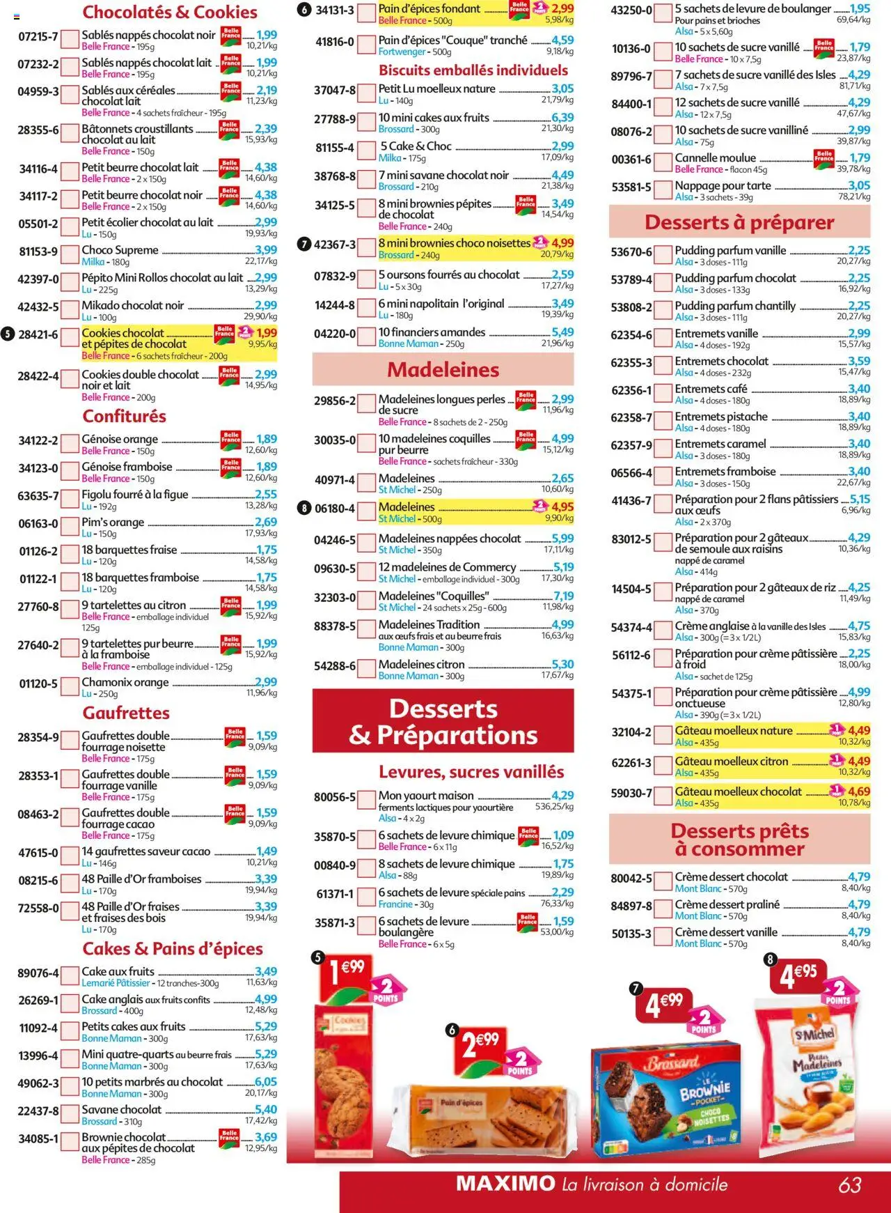 {H1} | Page: 63 | Produits: Fraise, Orange, Pain, Céréales