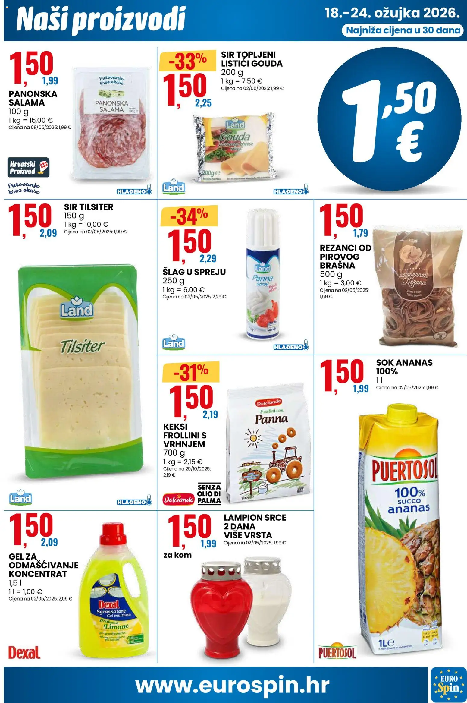 Eurospin katalog | vrijedi od 18.03.2026 | Stranica: 3 | Proizvodi: Salama, Sok, Keks, Lampion