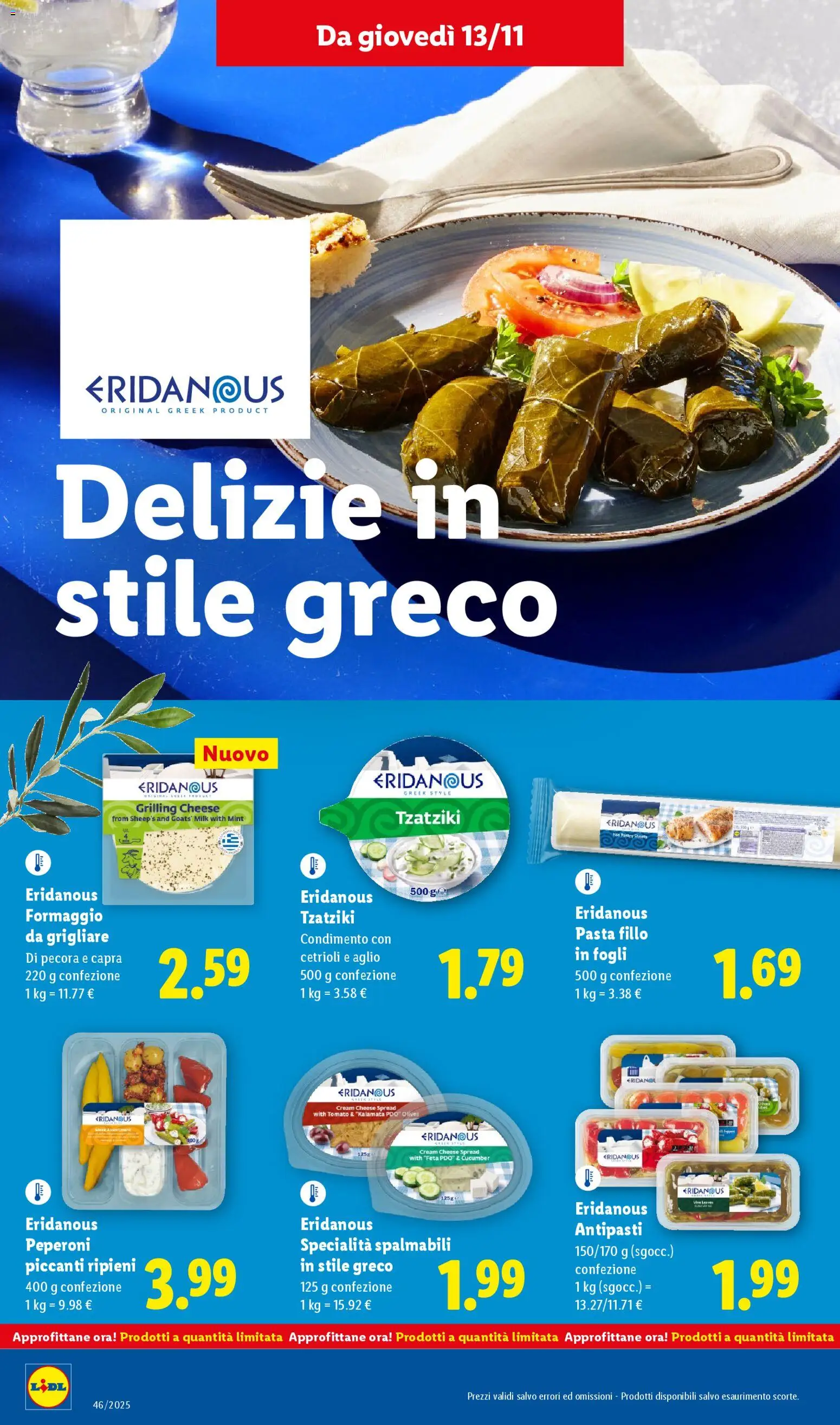 Volantino Lidl del 10.11.2025 | Pagina: 24 | Prodotti: Formaggio, Aglio, Pasta, Feta