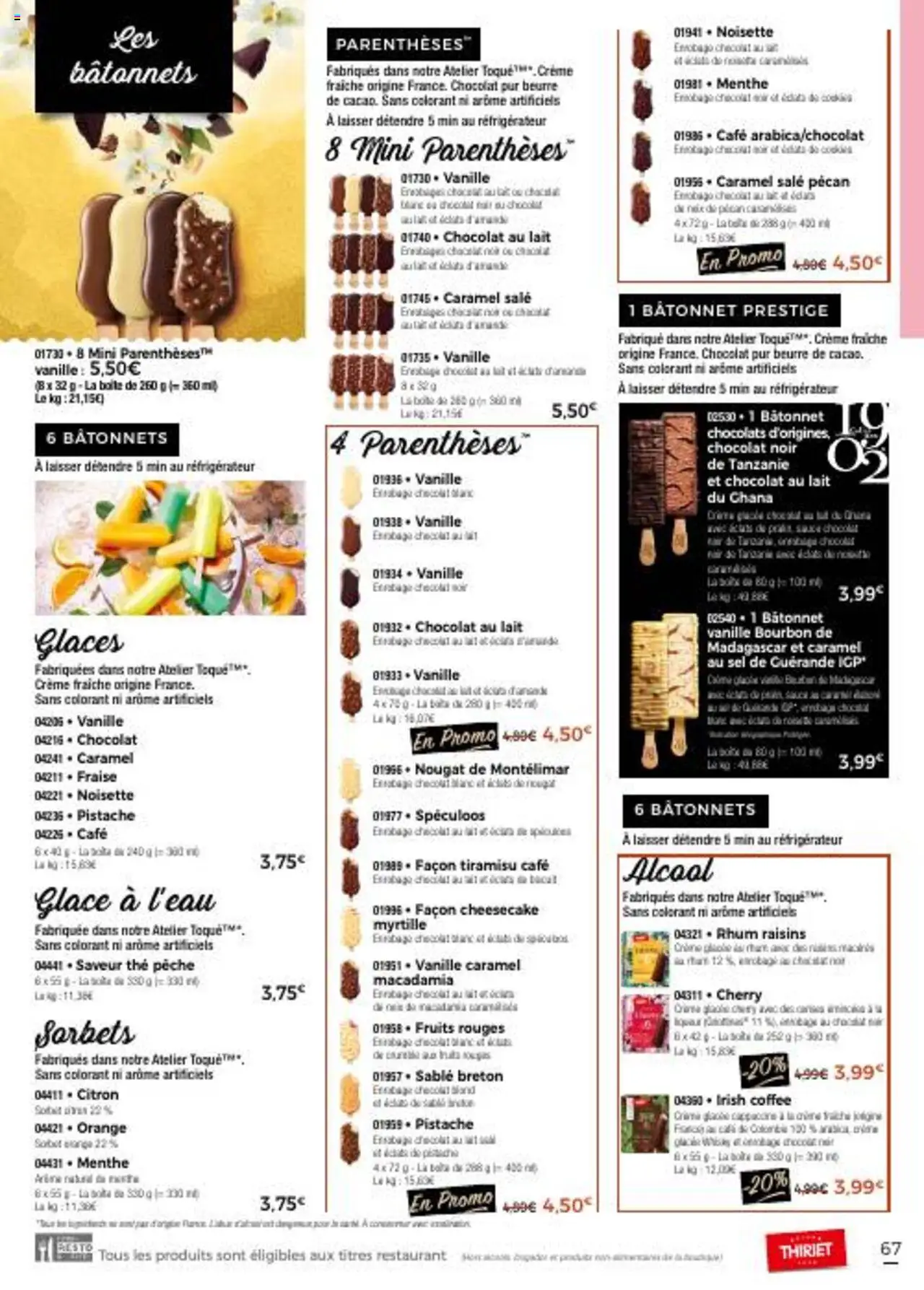  | Page: 67 | Produits: Lait, Thé, Crème fraiche, Crème