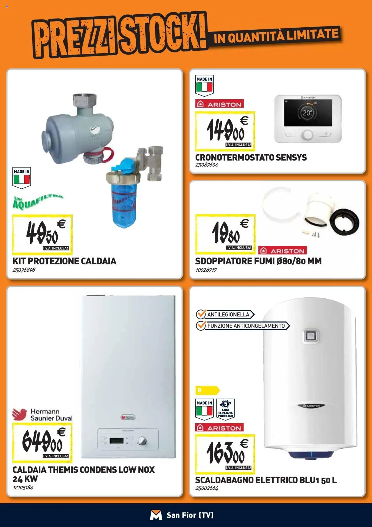Volantino TECNOMAT del 24.09.2025 | Pagina: 8 | Prodotti: Scaldabagno, Caldaia, TV