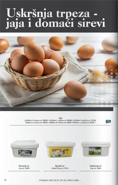 Metro katalog Horeca - pregled Metro kataloga - važi od 01.04.2026 | Strana: 12 | Proizvode: Sjenički sir, Sir, Jaja