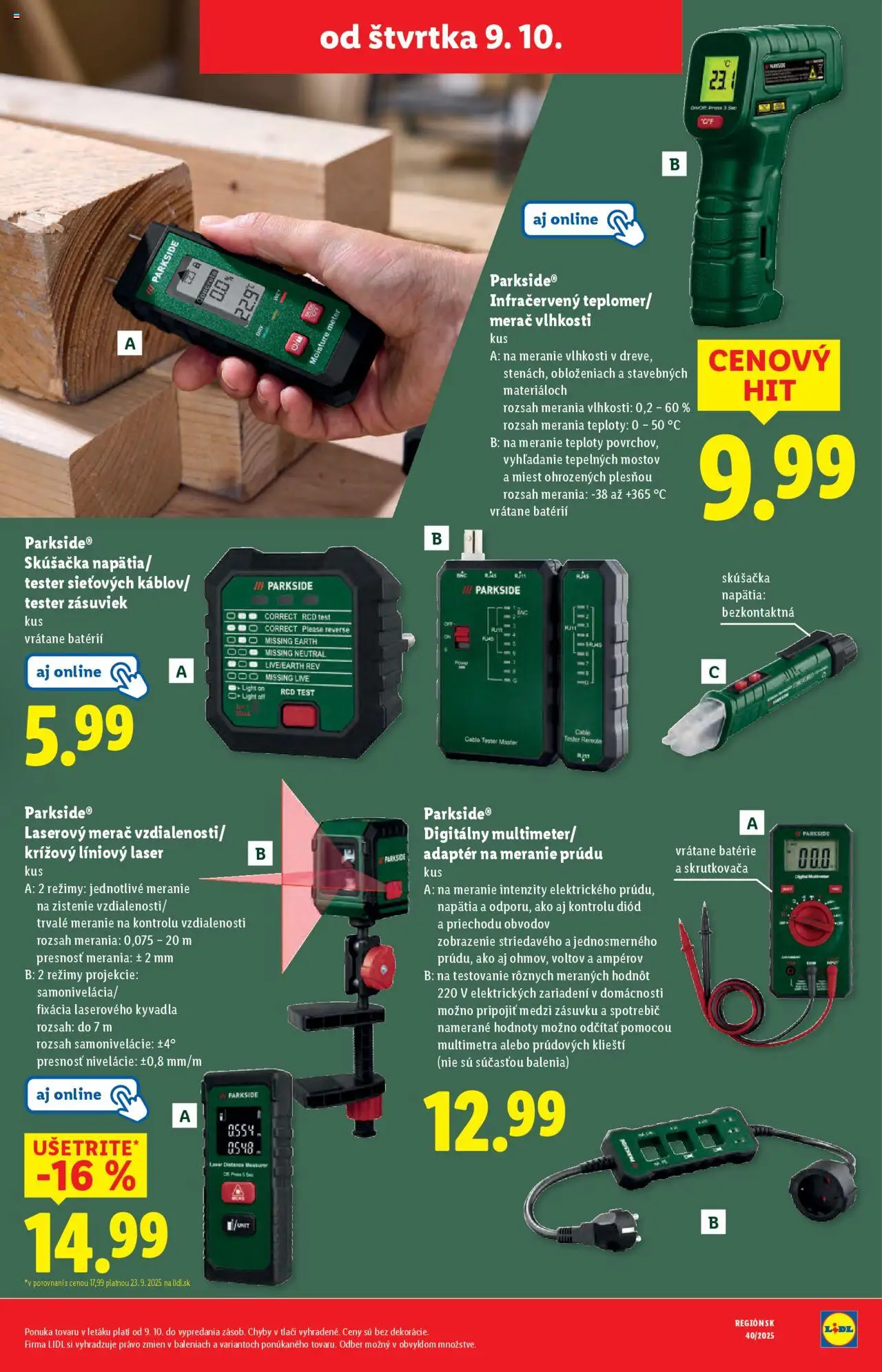 Nové Lidl akcie – leták je platný od 06.10.2025 | Strana: 95 | Produkty: Laser, Laserový merač, Parkside