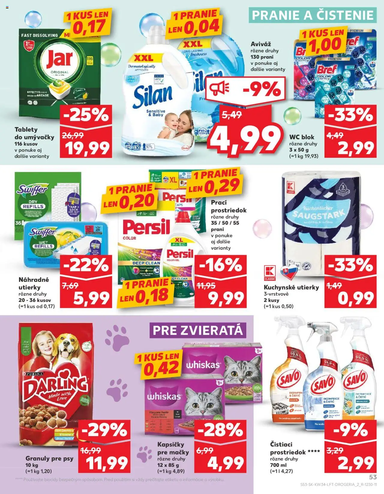 Kaufland Senica │ platný od 21.08.2025 | Strana: 53 | Produkty: Persil, Savo, Aviváž, Whiskas