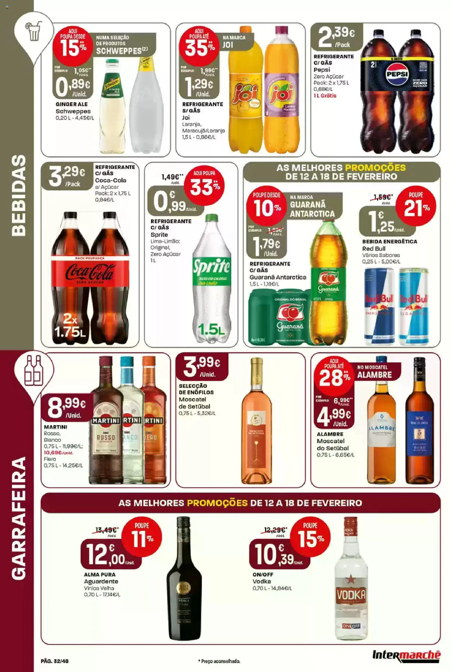 Intermarché folheto │ válido de 12.02.2026 | Página: 32 | Produtos: Refrigerante, Açúcar, Vodka, Bebida