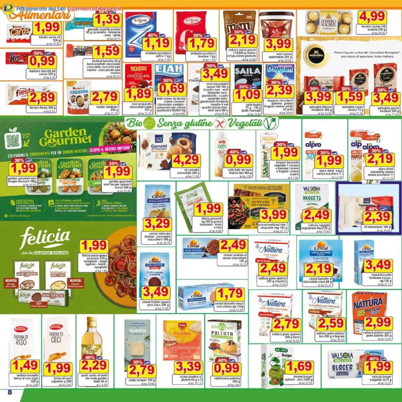 Volantino Pewex del 07.11.2025 | Pagina: 8 | Prodotti: Cocco, Fusilli, Gnocchi, Scatola