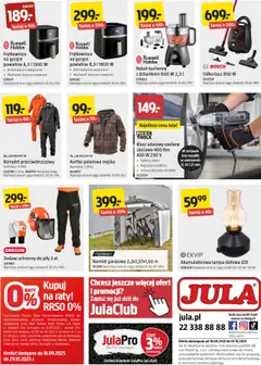 Jula Gazetka od 18.09.2025 | Strona: 11 | Produkty: Klucz udarowy, Odkurzacz, Frytkownica, Lampa