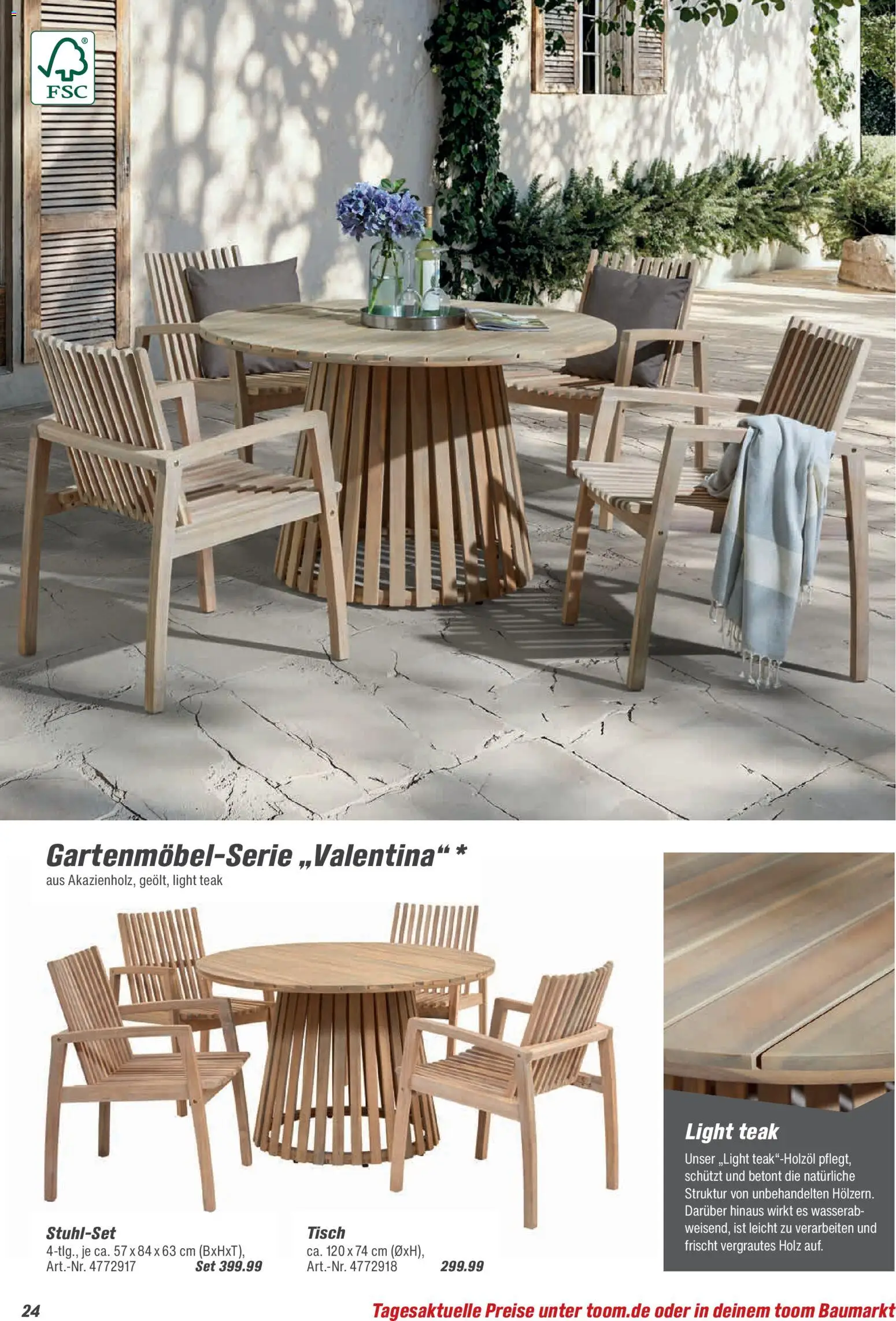 Toom Baumarkt  Gartenmöbel & Solar-Leuchten 2026 – gültig ab 01.01.2026 | Seite: 24 | Produkte: Tisch