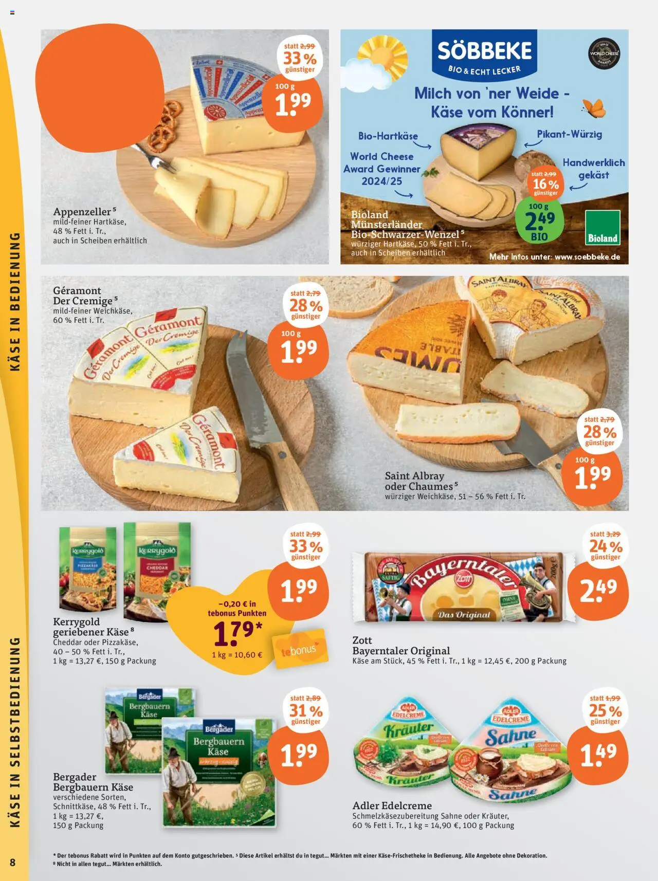 Tegut Prospekt – gültig ab 13.10.2025 | Seite: 10 | Produkte: Geramont, Milch, Käse, Sahne