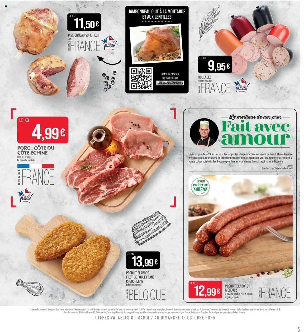 {H1} | Page: 5 | Produits: Base, Merguez, Moutarde, Viande