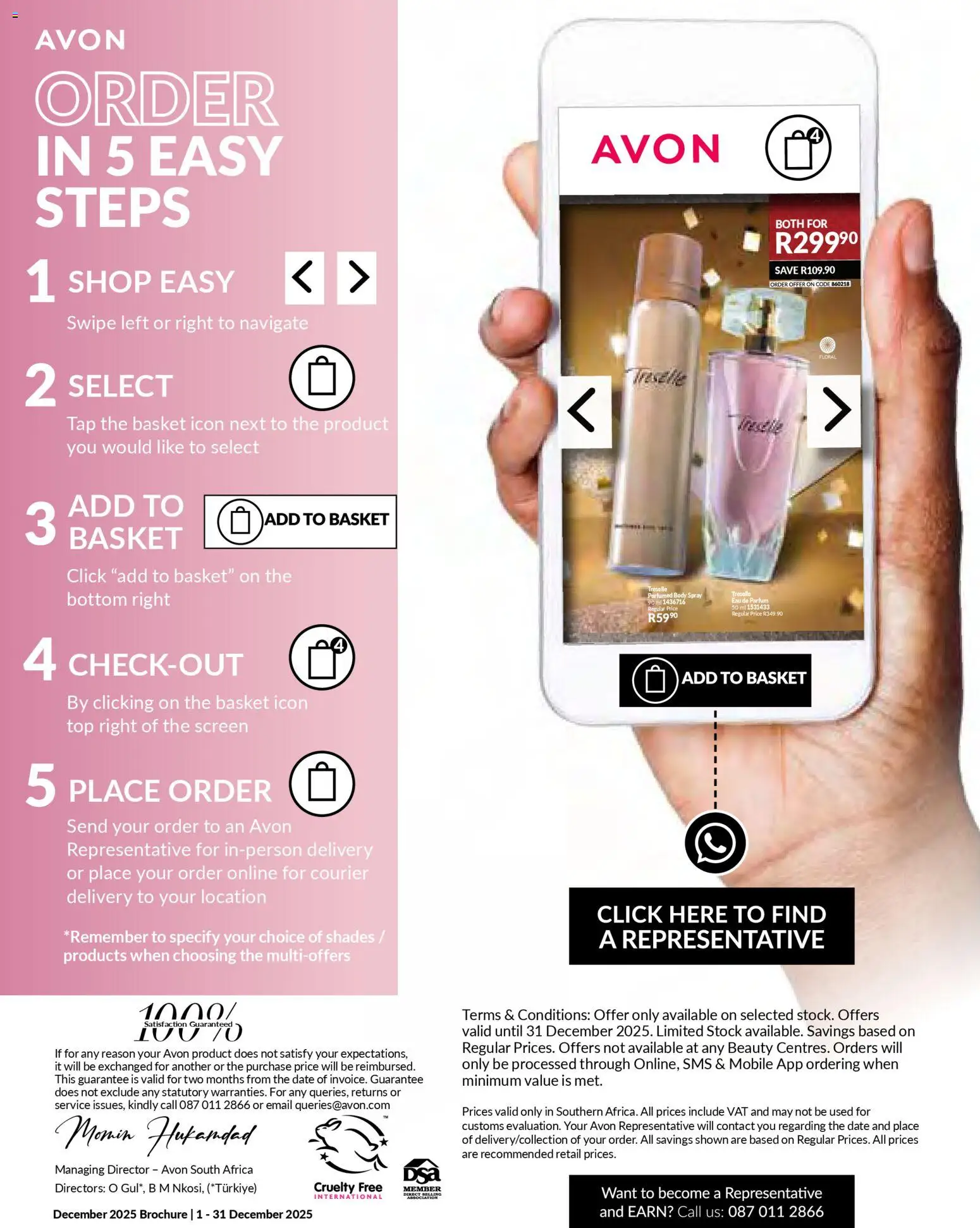 New Avon catalogue – valid from 01.12.2025 | Page: 4 | Products: Basket, Body spray, Tap, Stock