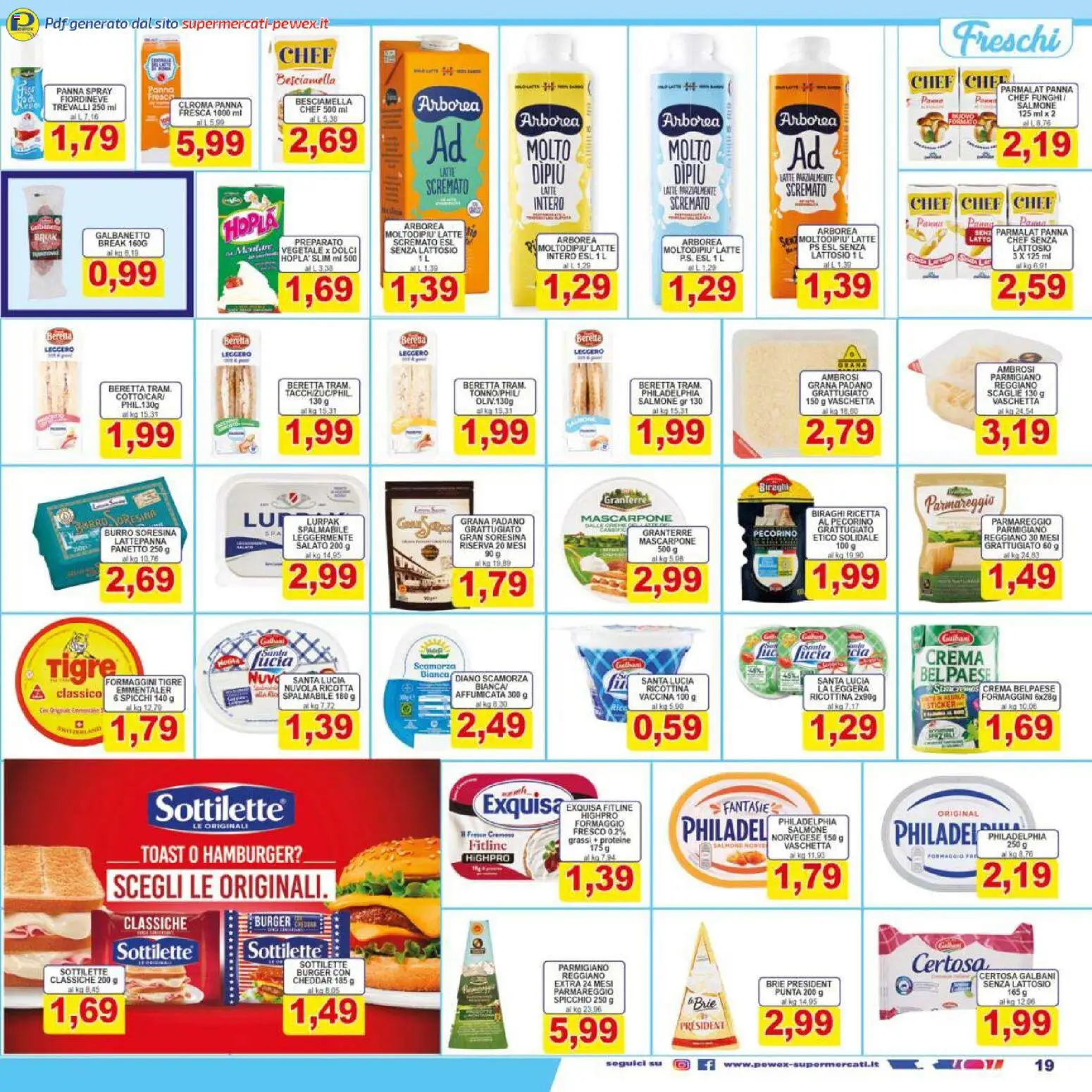 Volantino Pewex del 13.02.2026 | Pagina: 19 | Prodotti: Crema, Panna, Besciamella, Pecorino
