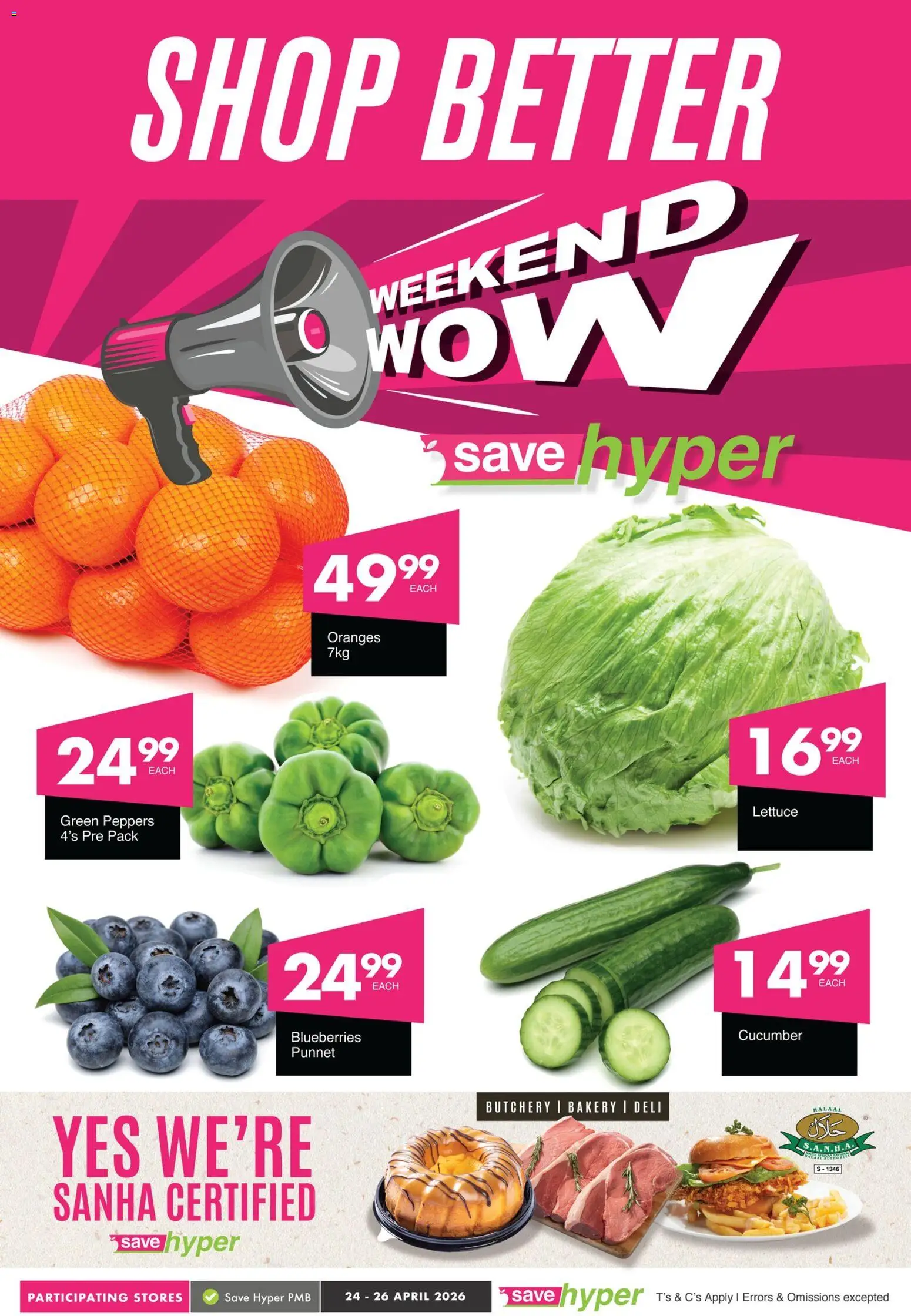 New Save catalogue – valid from 24.04.2026 | Page: 1 | Products: Blueberries, Bakery, Oranges, Lettuce