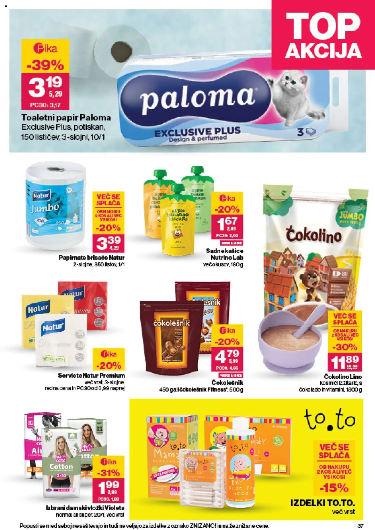 Novi Mercator katalog ponudbe – veljaven od 06.11.2025 | Stran: 39 | Izdelki: Vložki, Čokolino, Čokolešnik, Kosmici
