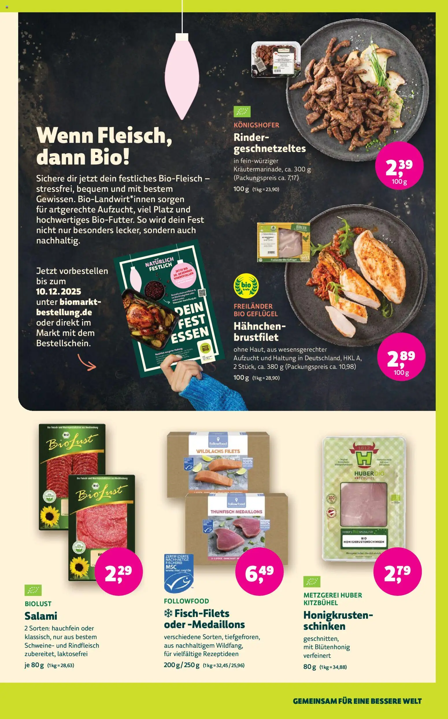 BioMarkt Prospekt – gültig ab 05.11.2025 | Seite: 7 | Produkte: Thunfisch, Salami, Schinken, Rindfleisch