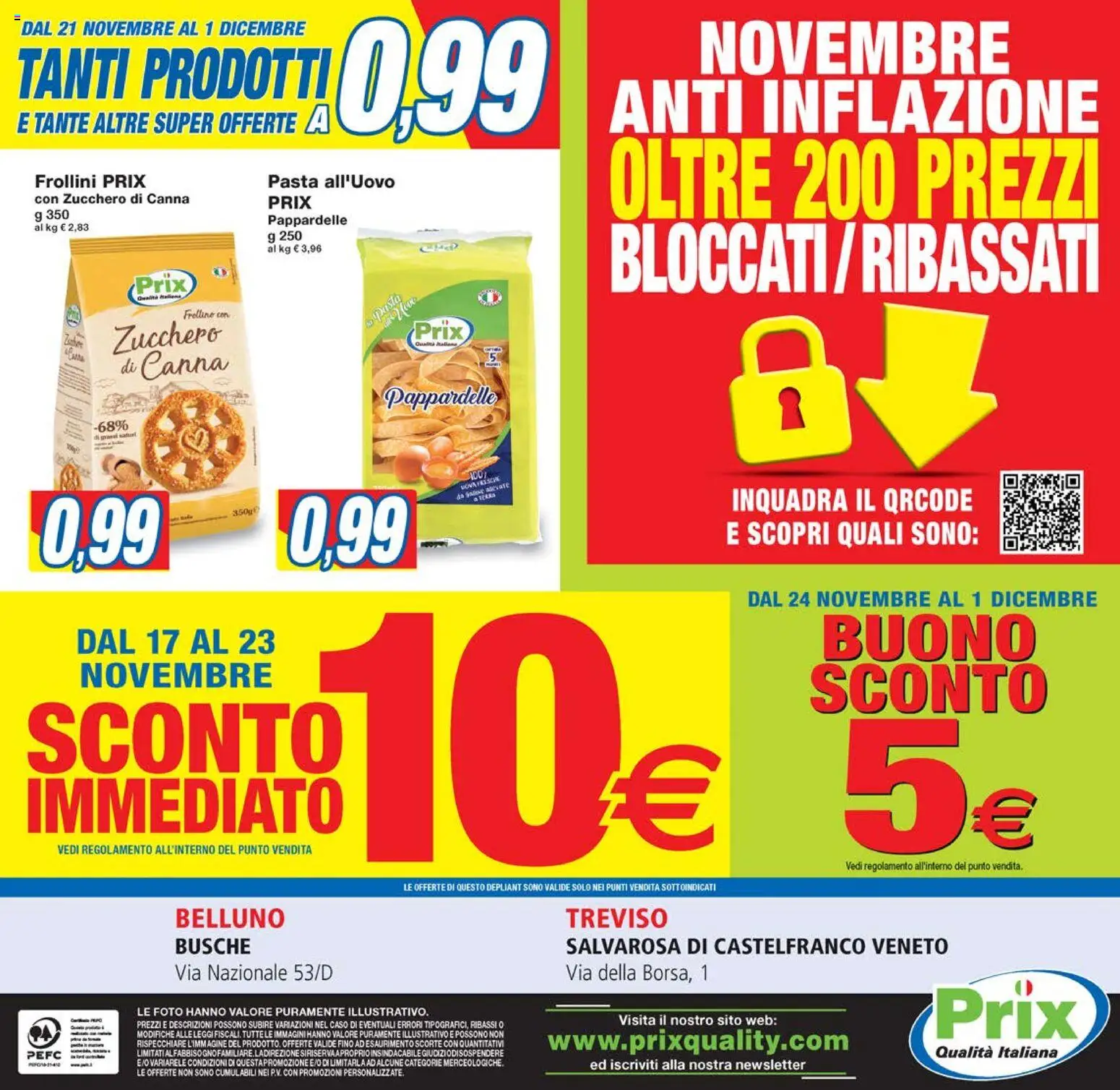 Volantino Prix del 21.11.2025 | Pagina: 16 | Prodotti: Zucchero, Pasta, Frollini
